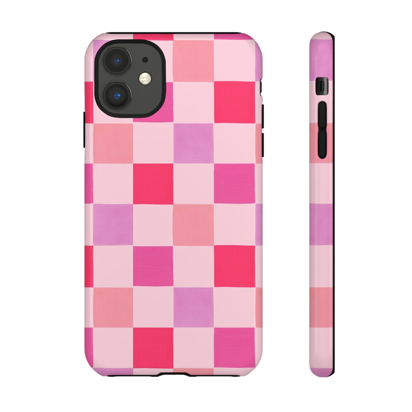 Pink Check Pattern iPhone Case