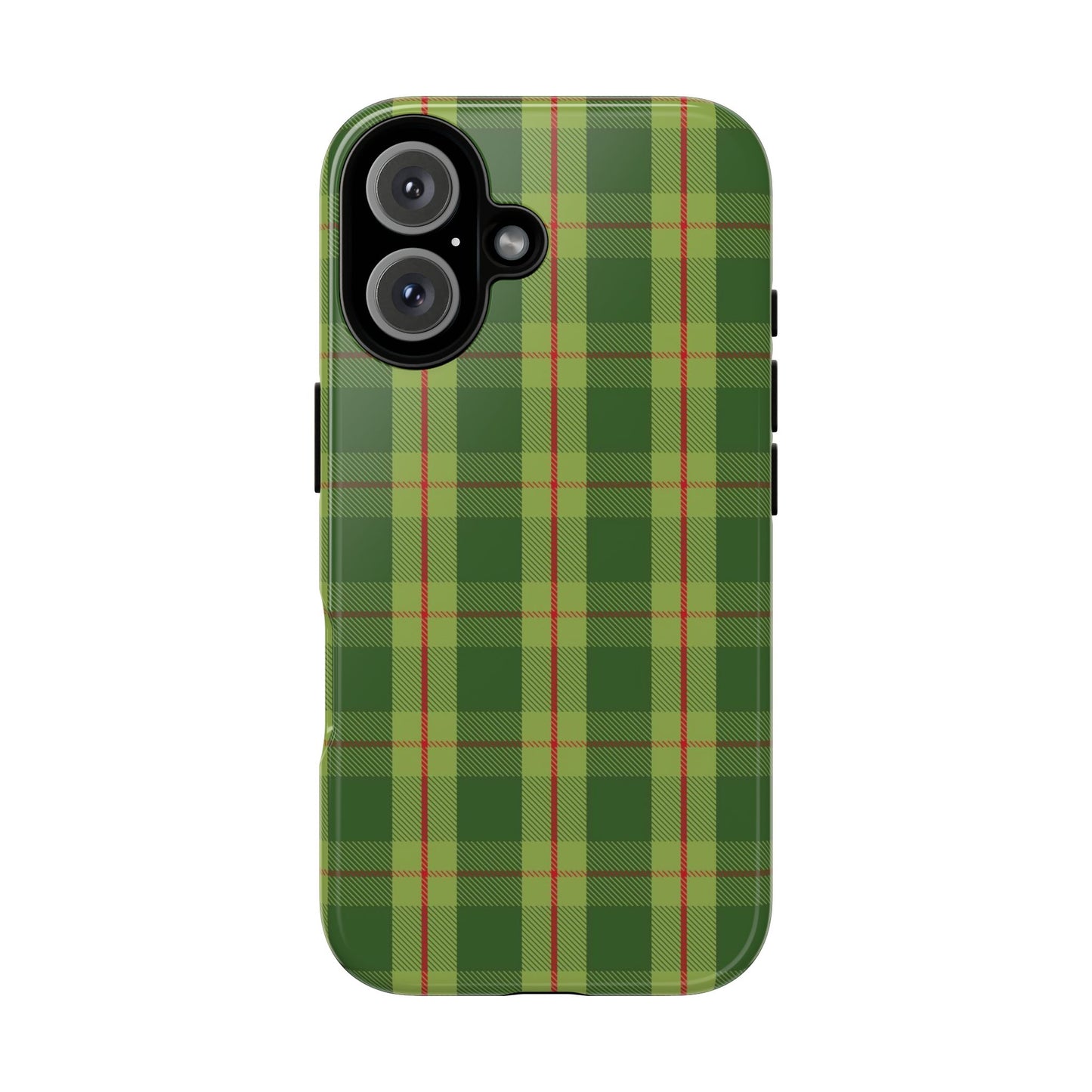 Green and Red Christmas Plaid Pattern - iPhone Case