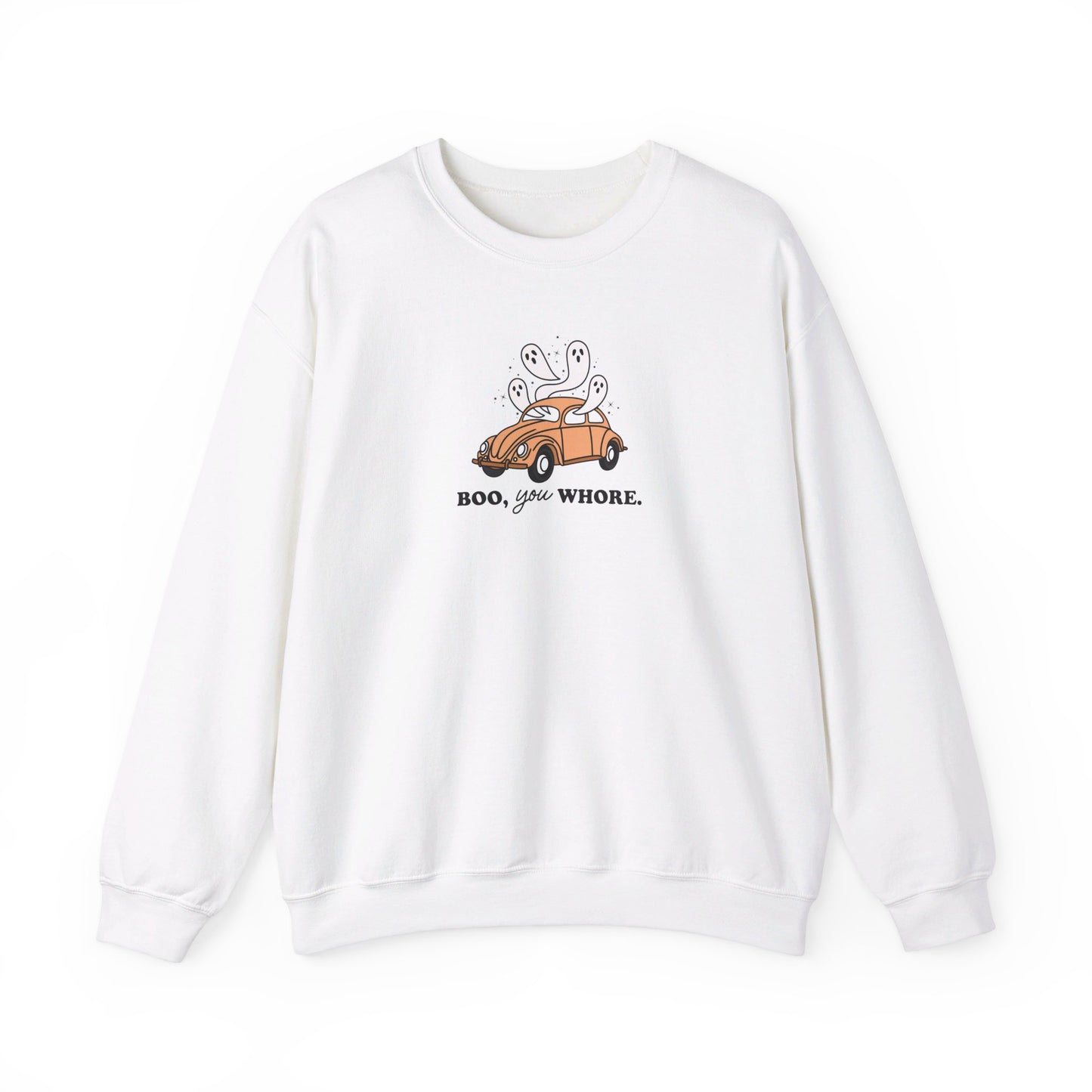 Boo Ghosts in Car - Funny Halloween Sweatshirt - Unisex Heavy Blend™ Crewneck Sweatshirt