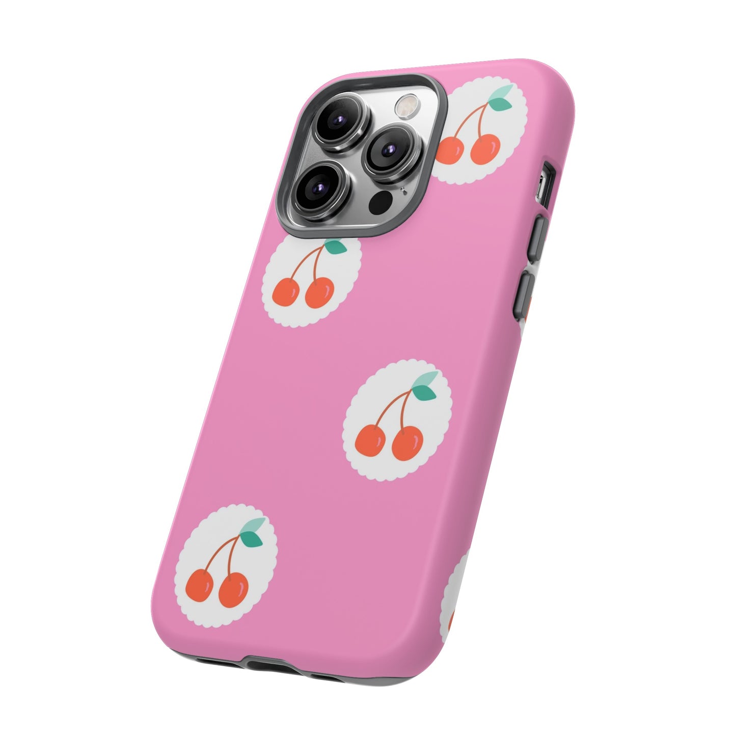 Cherry Circles Pink - iPhone Case