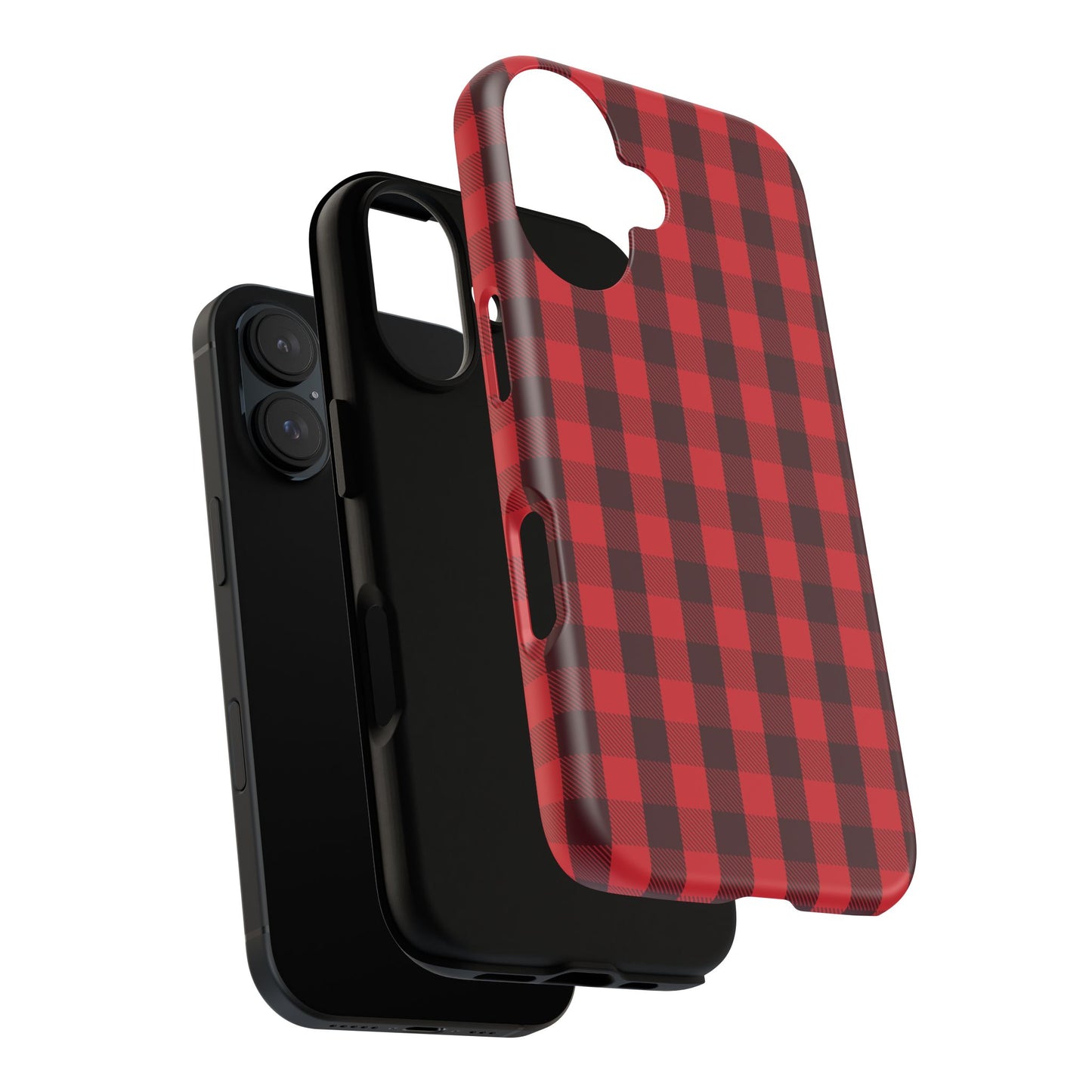 Red Christmas Gingham Pattern - iPhone Case