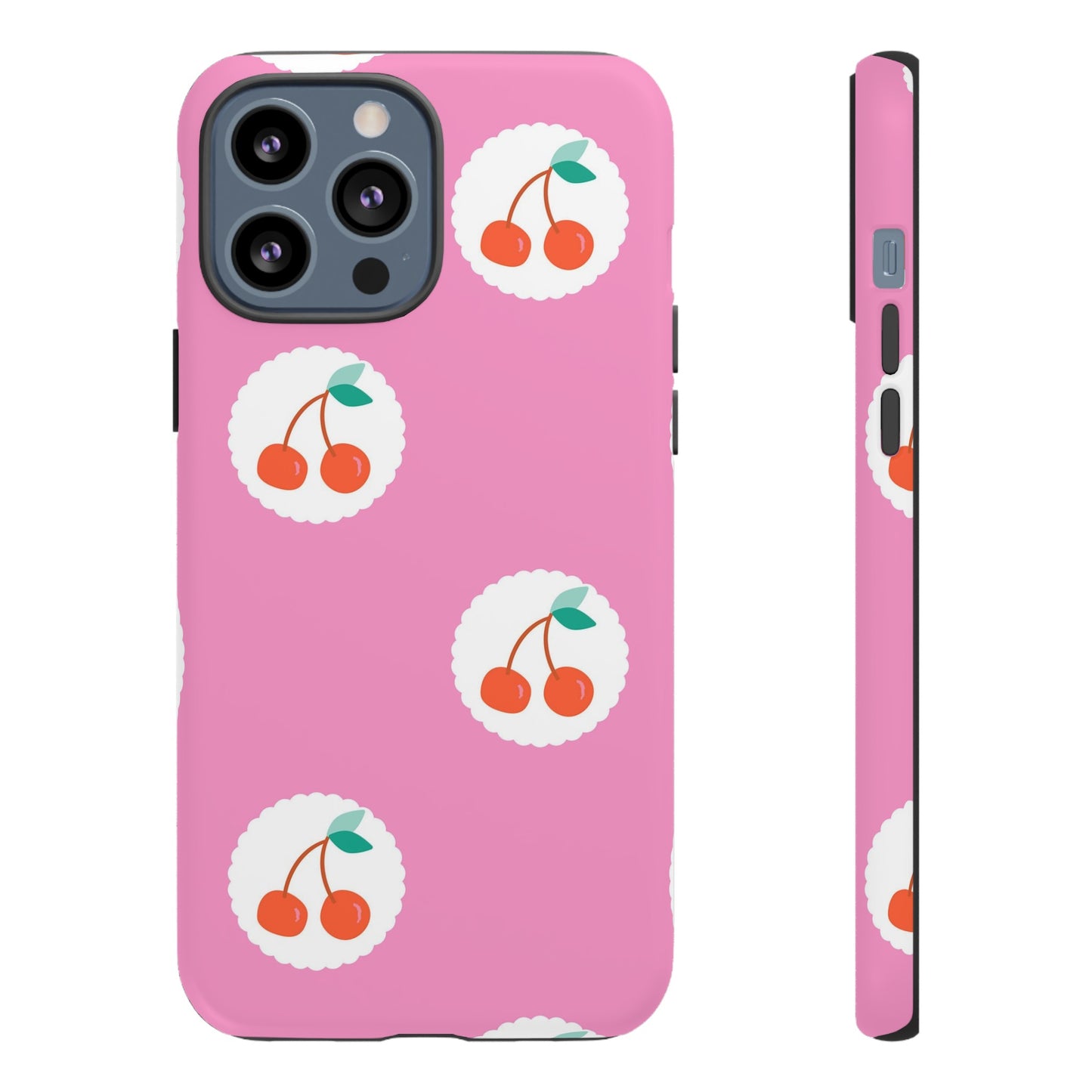 Cherry Circles Pink - iPhone Case