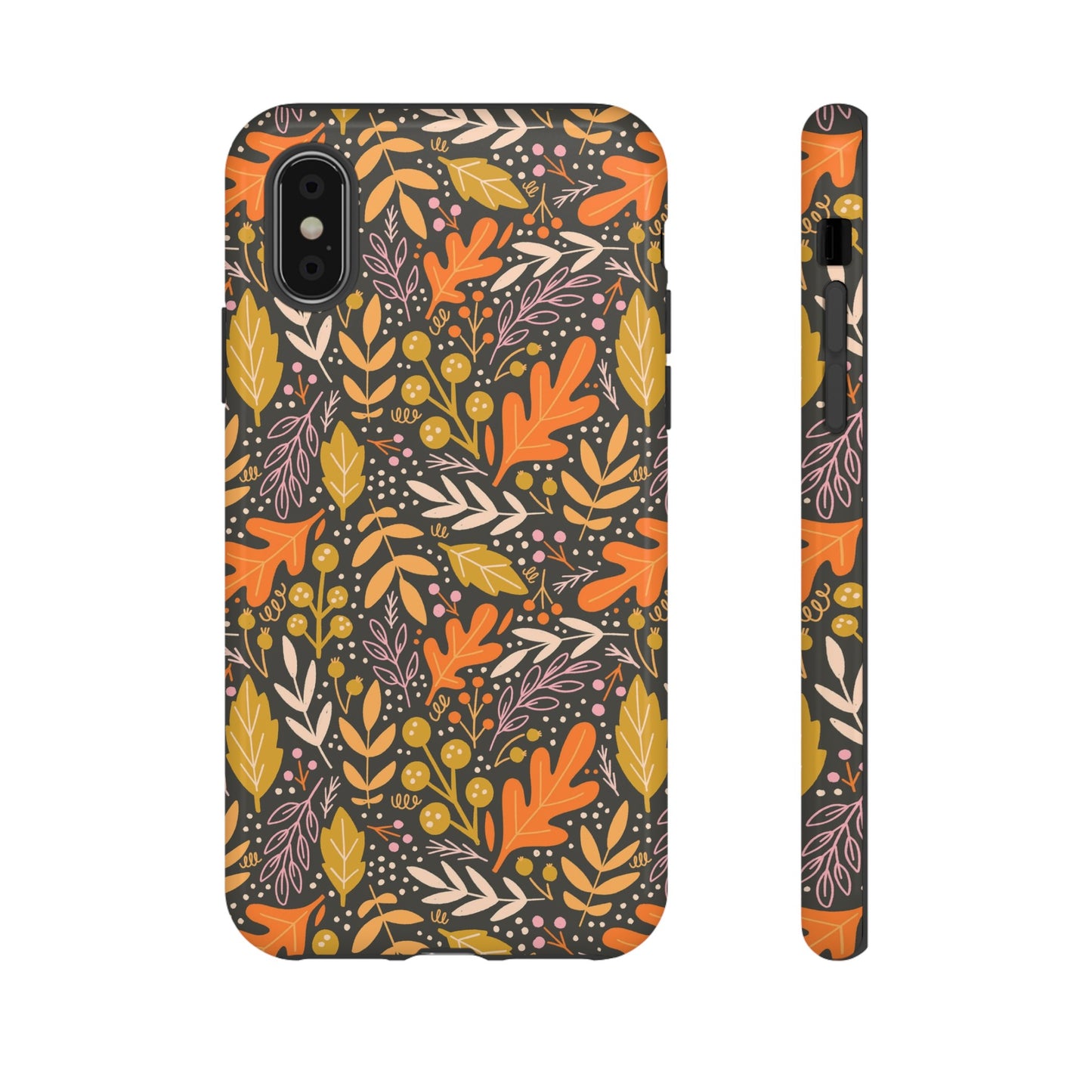 Dark Fall Foliage Leaves - iPhone Case