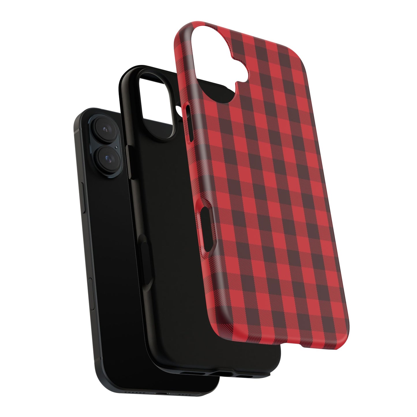 Red Christmas Gingham Pattern - iPhone Case