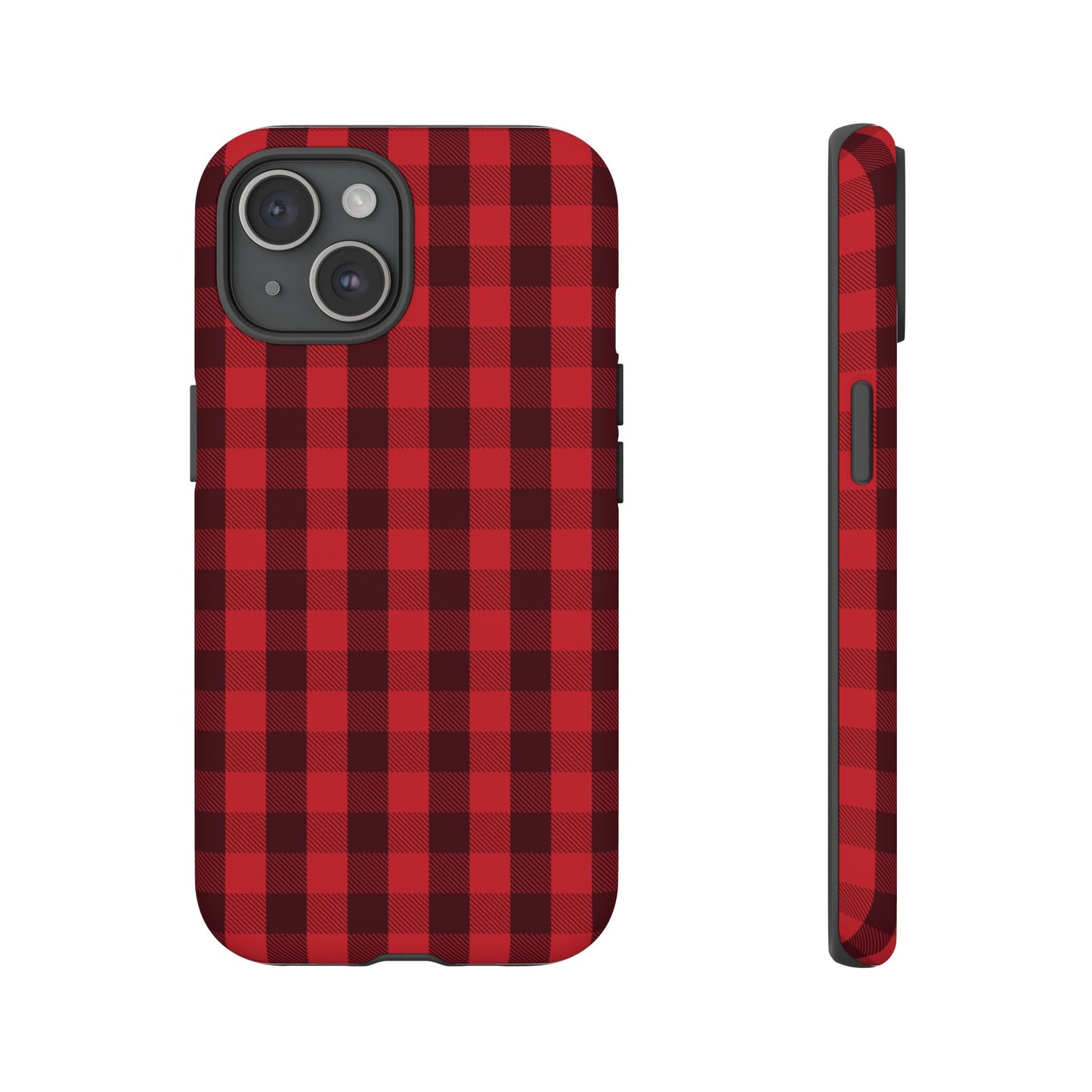 Red Christmas Gingham Pattern - iPhone Case