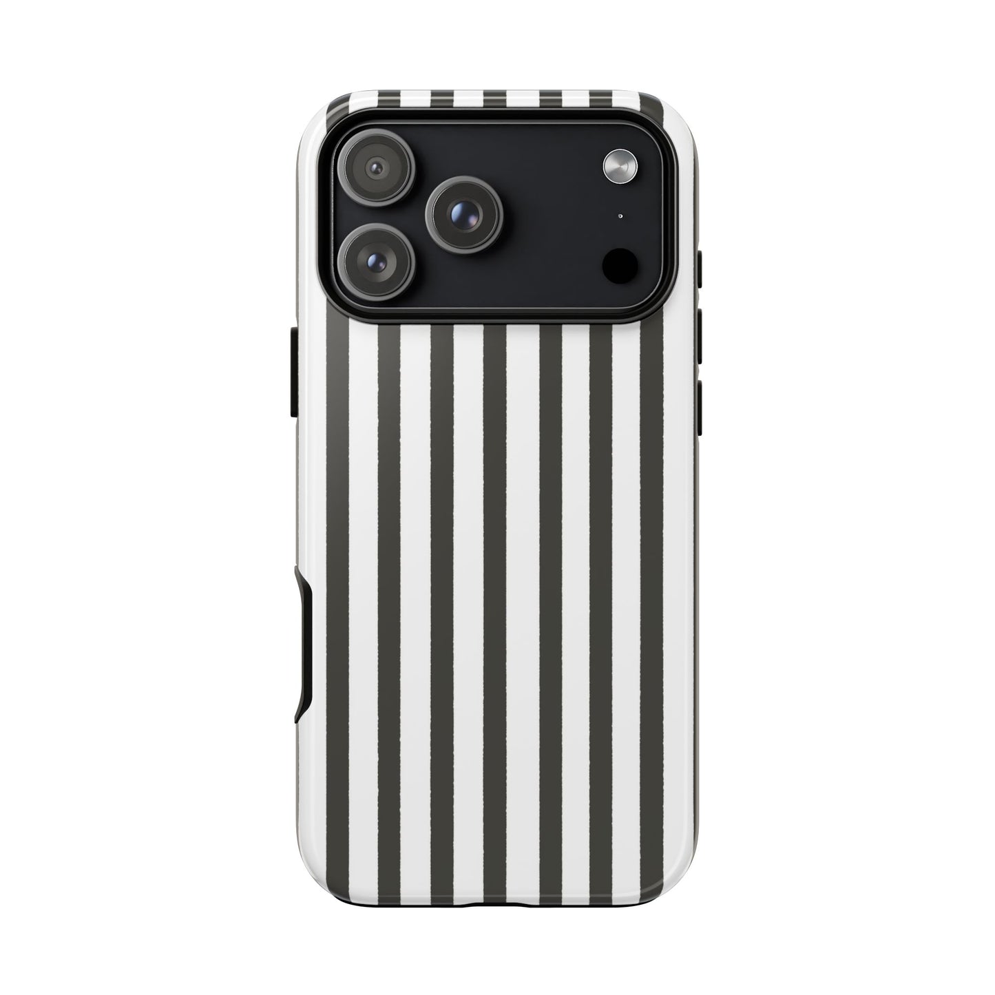 Halloween Black and White Vertical Stripes - iPhone Case