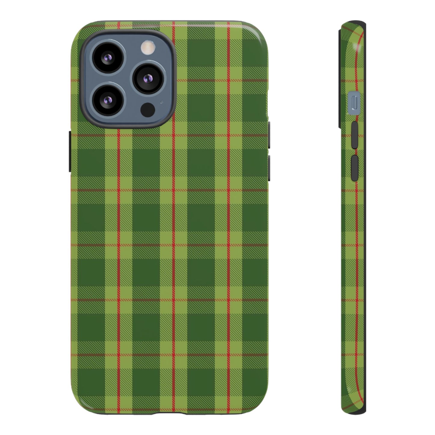 Green and Red Christmas Plaid Pattern - iPhone Case