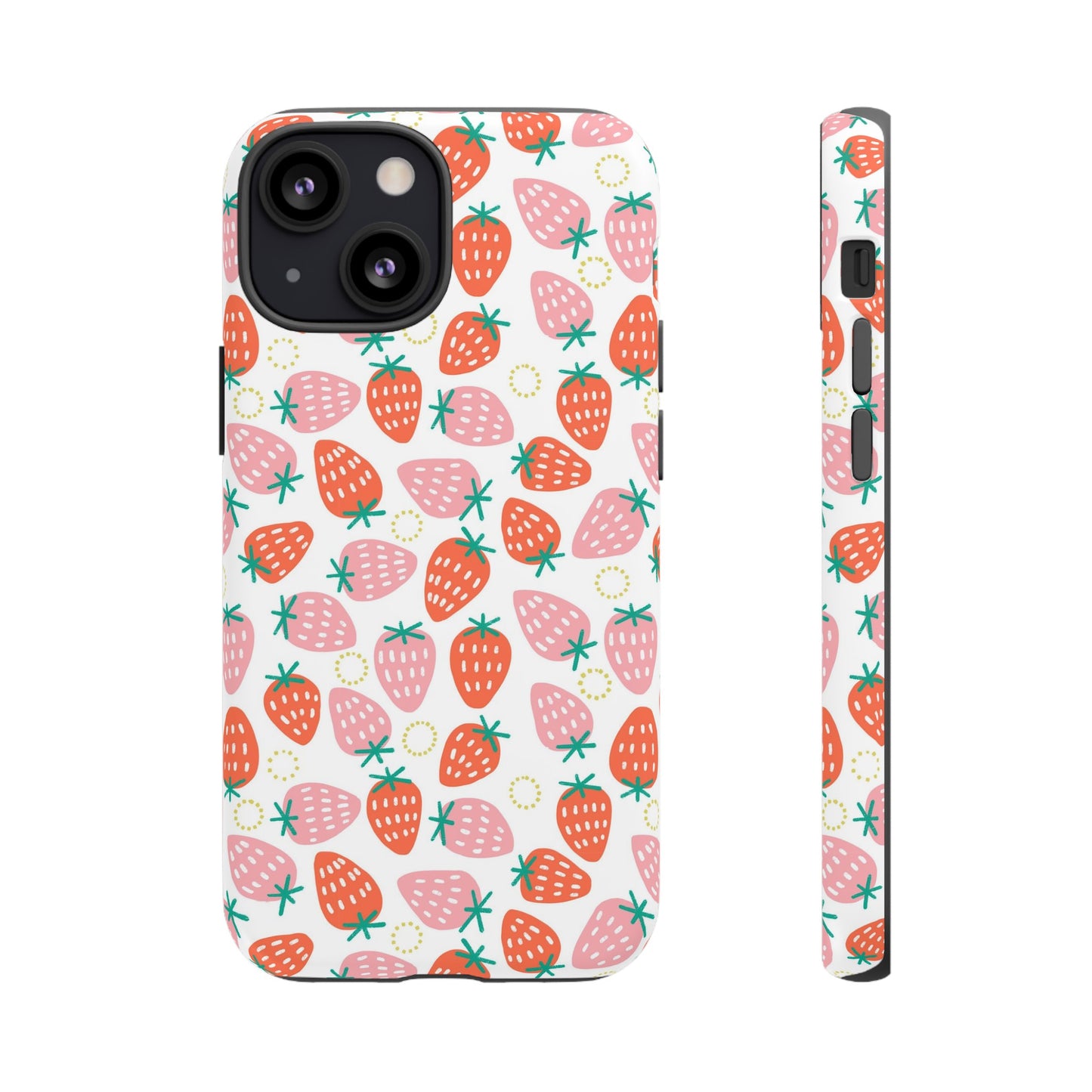 Strawberry Pattern - White - iPhone Case