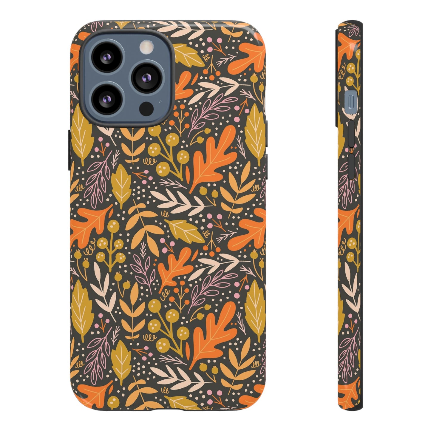 Dark Fall Foliage Leaves - iPhone Case