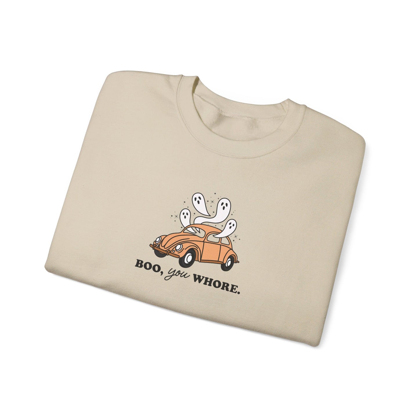 Boo Ghosts in Car - Funny Halloween Sweatshirt - Unisex Heavy Blend™ Crewneck Sweatshirt