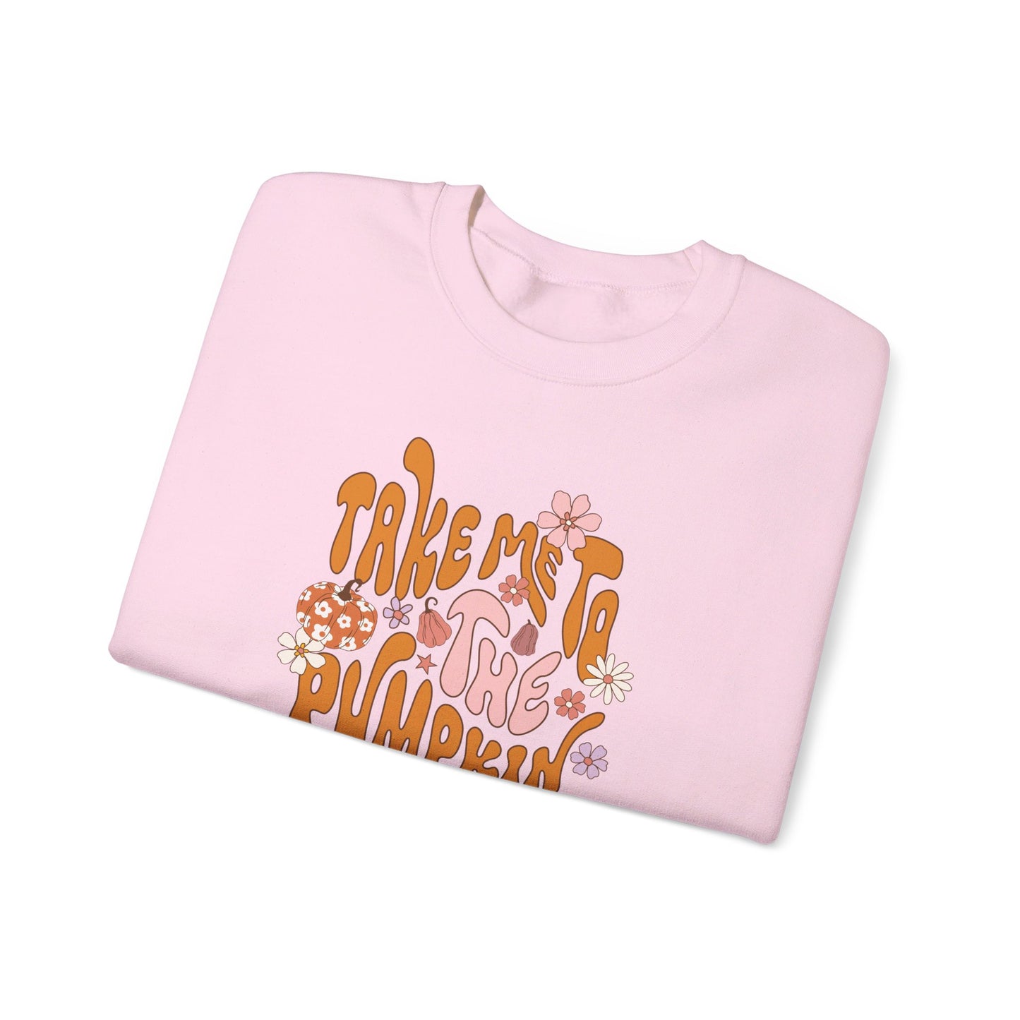 Take Me To The Pumpkin Patch (Retro) - Autumn/Fall Sweatshirt - Unisex Heavy Blend™ Crewneck Sweatshirt