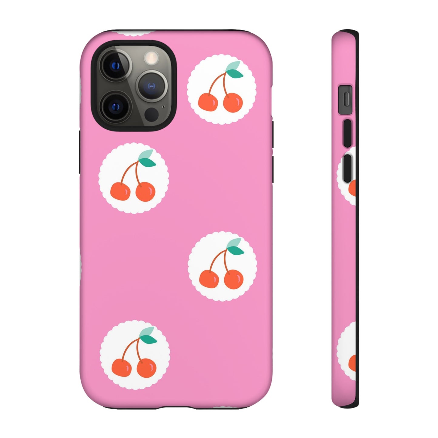 Cherry Circles Pink - iPhone Case