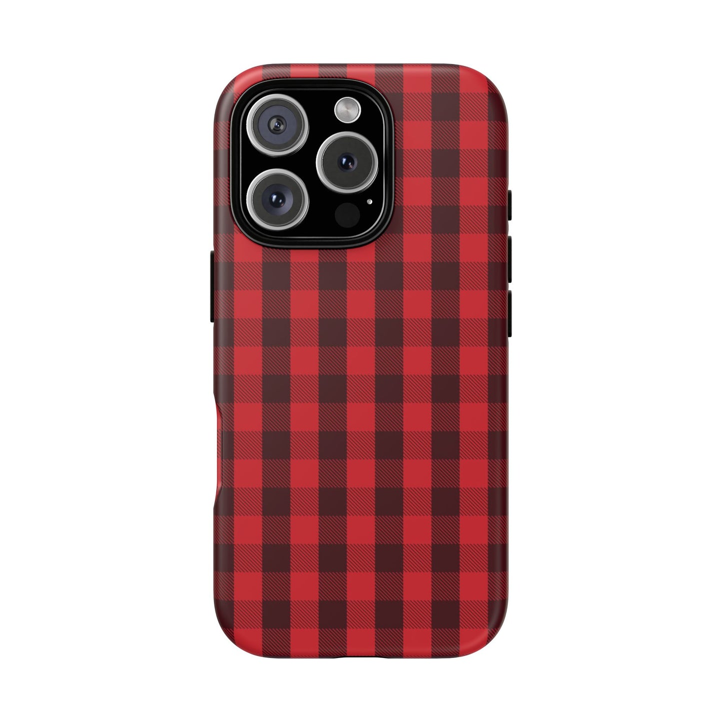 Red Christmas Gingham Pattern - iPhone Case