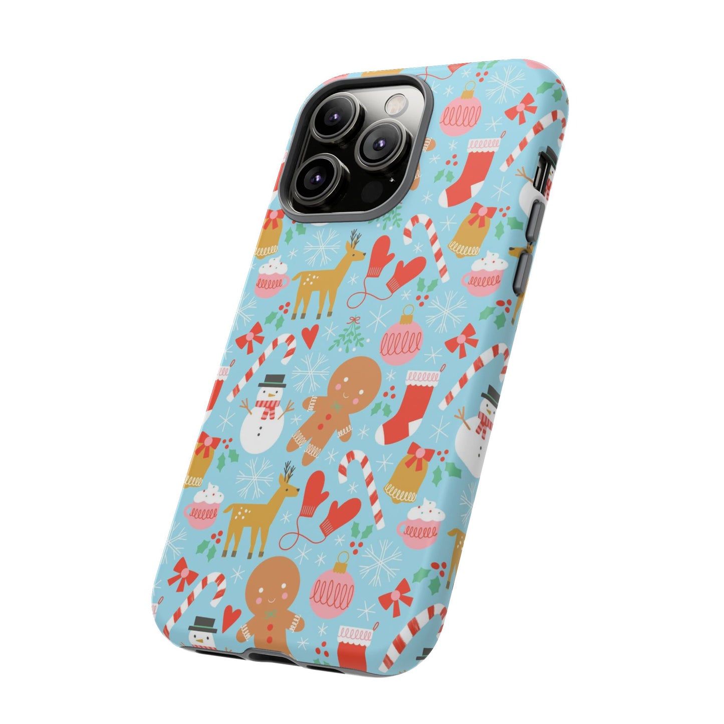 Christmas Characters Blue - iPhone Case