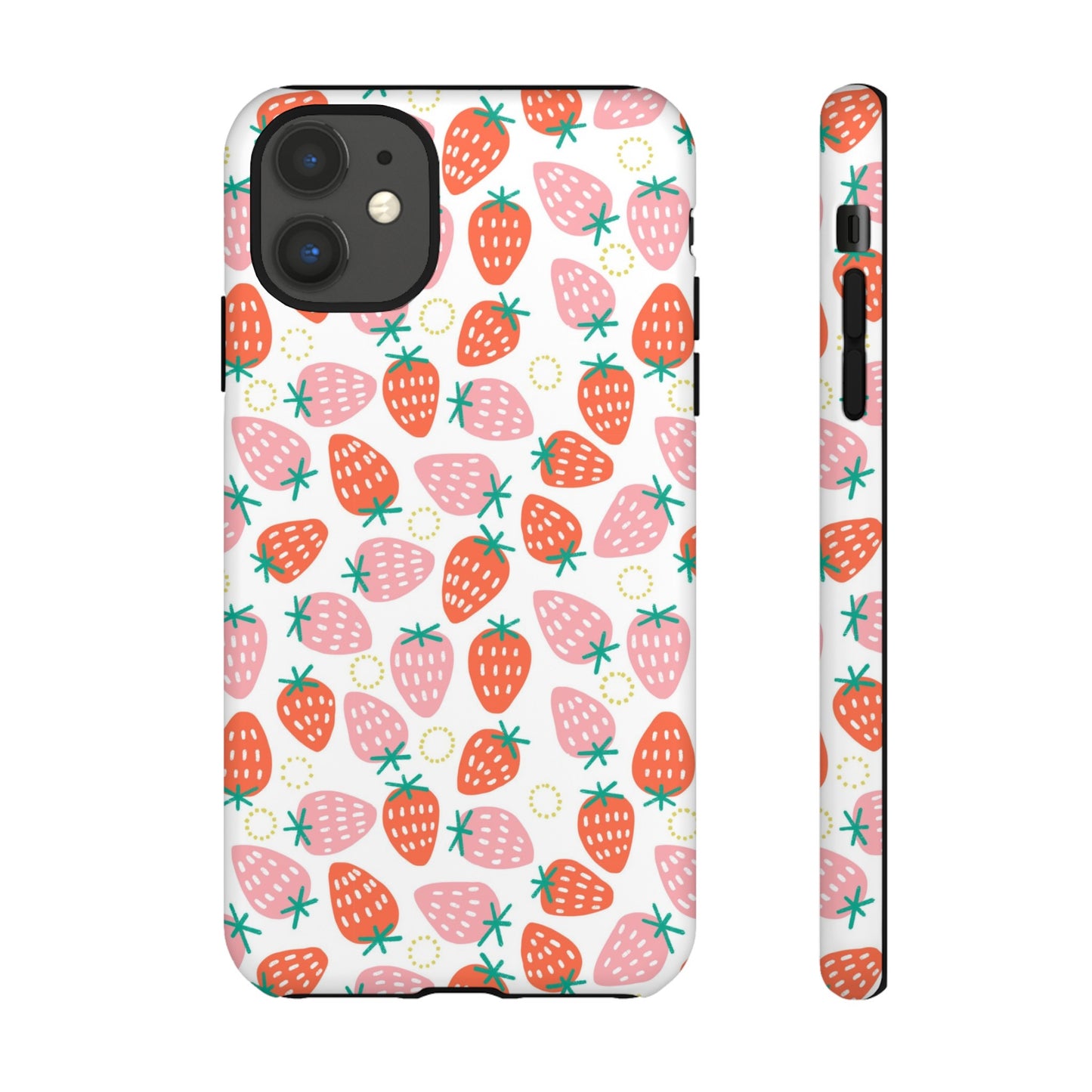 Strawberry Pattern - White - iPhone Case