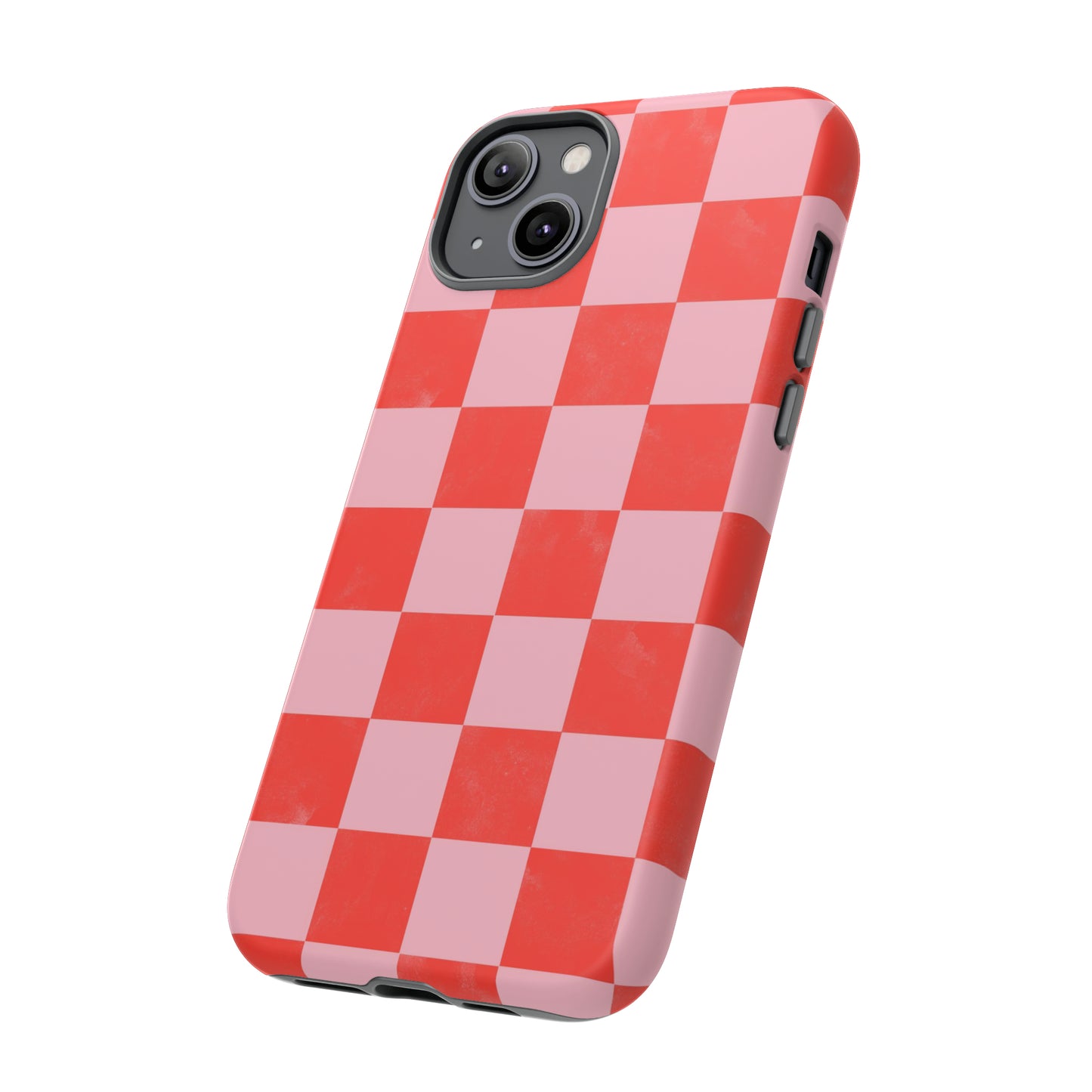 Red and Pink Checker Pattern - iPhone Case