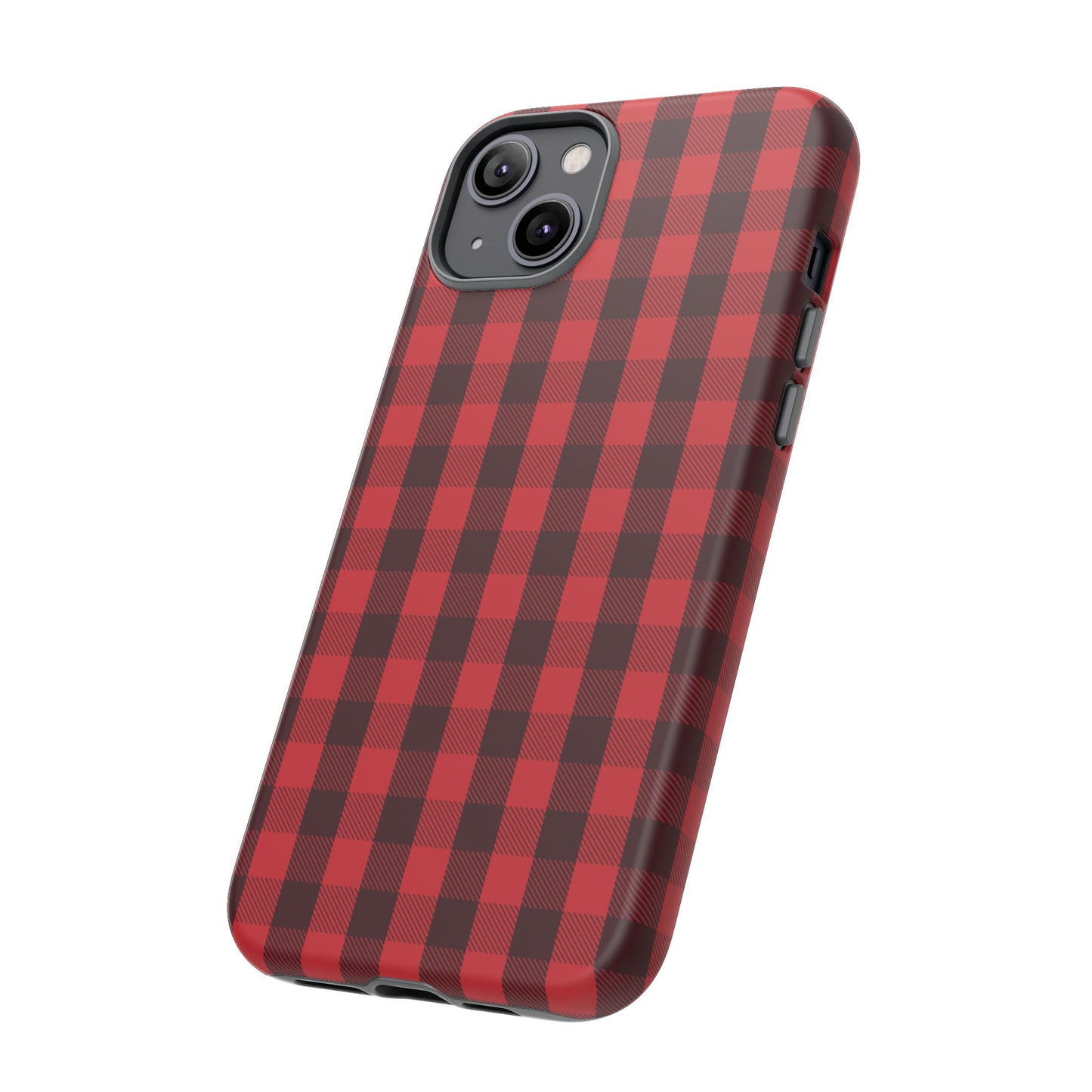 Red Christmas Gingham Pattern - iPhone Case