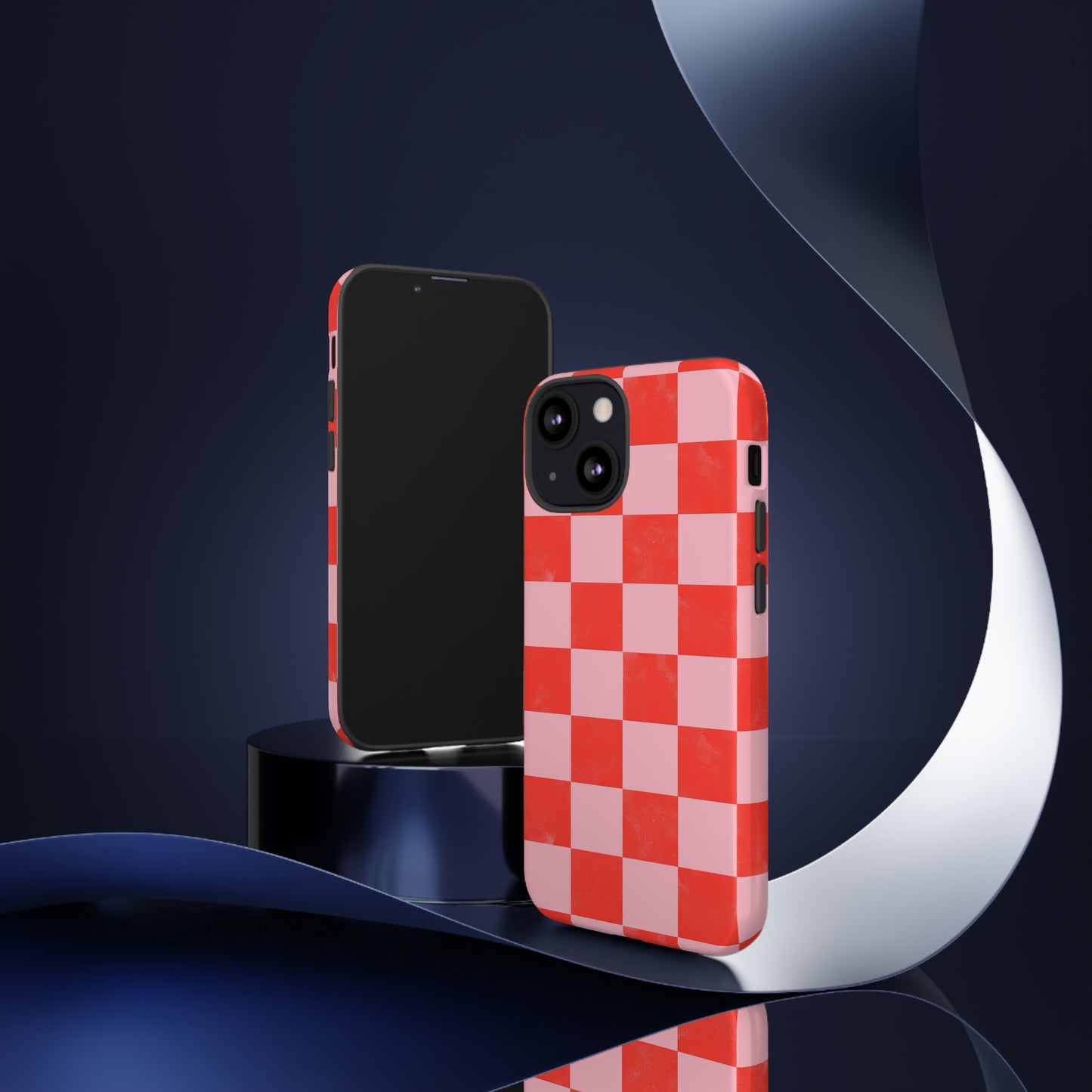 Red and Pink Checker Pattern - iPhone Case