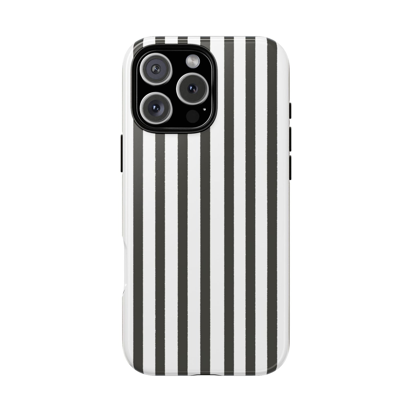 Halloween Black and White Vertical Stripes - iPhone Case