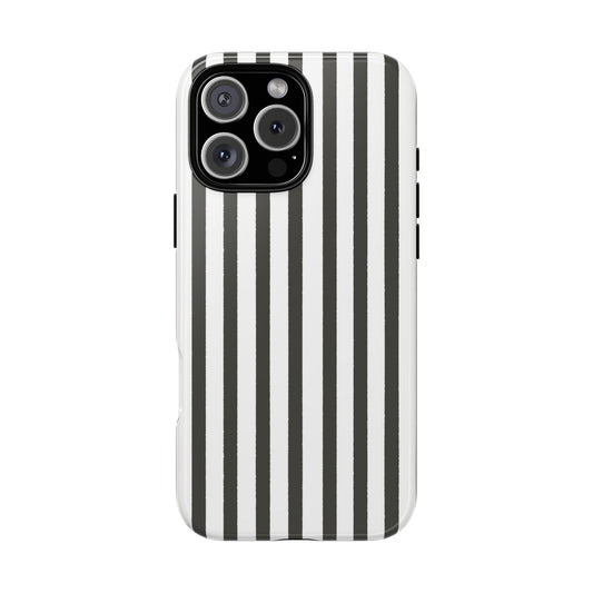Halloween Black and White Vertical Stripes - iPhone Case