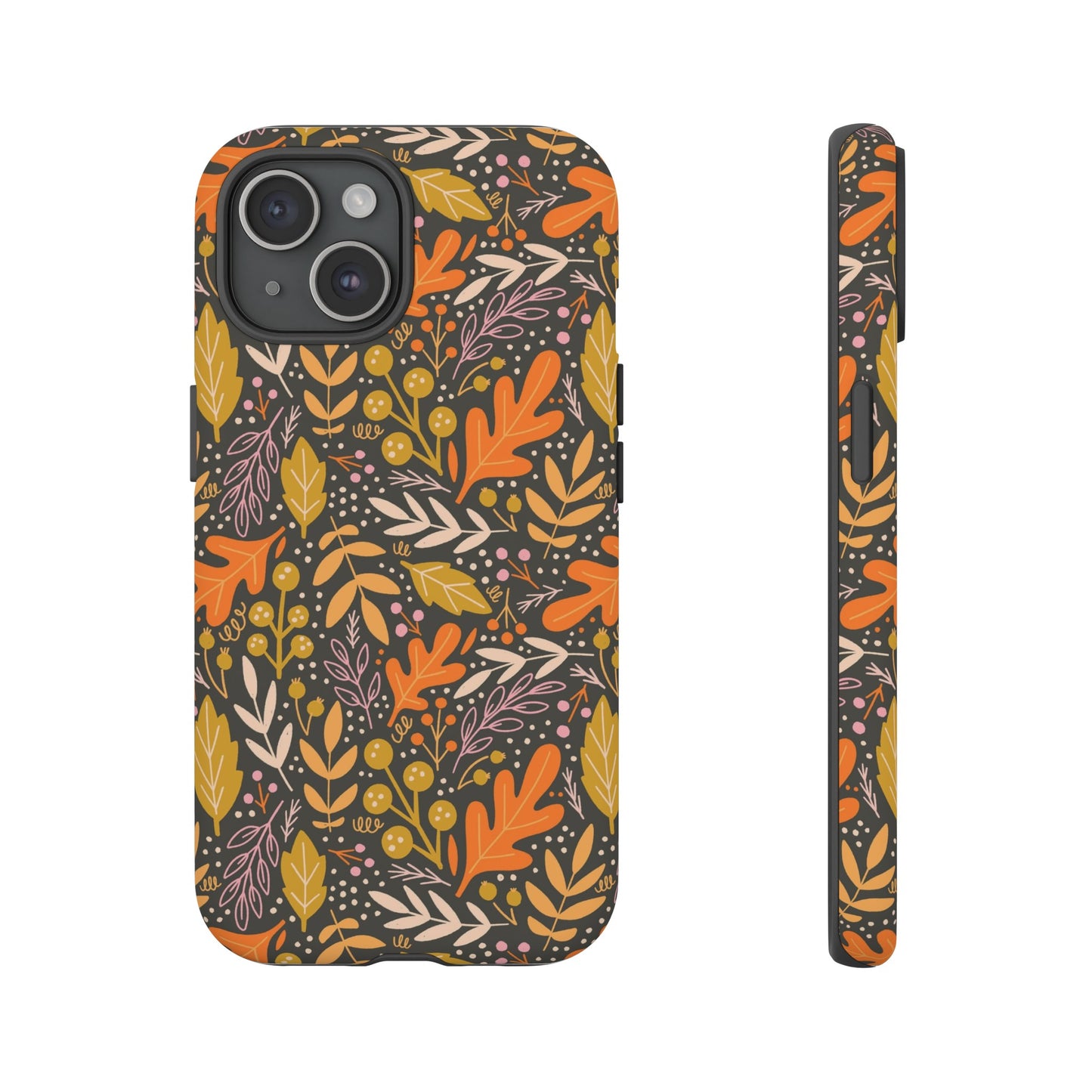 Dark Fall Foliage Leaves - iPhone Case