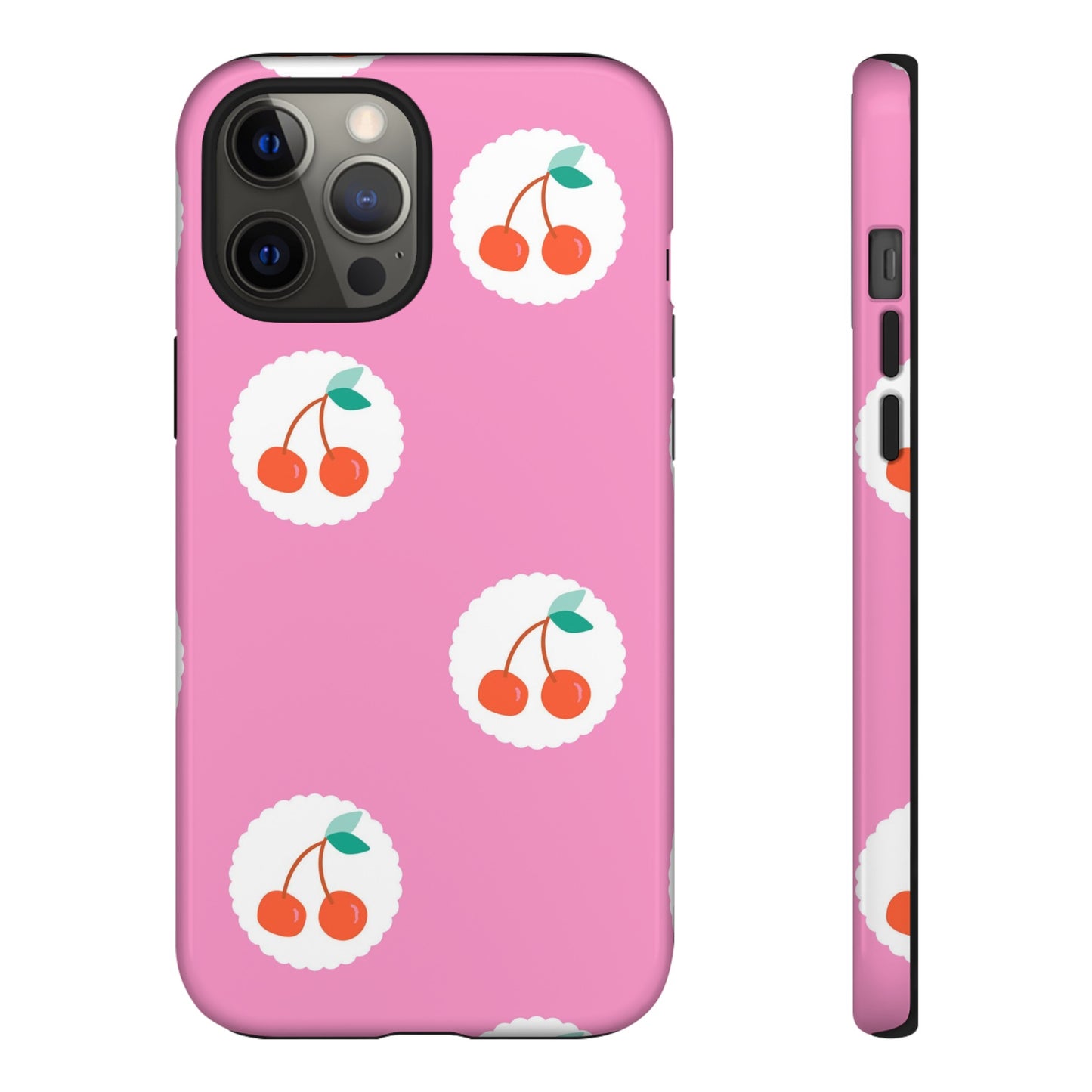 Cherry Circles Pink - iPhone Case