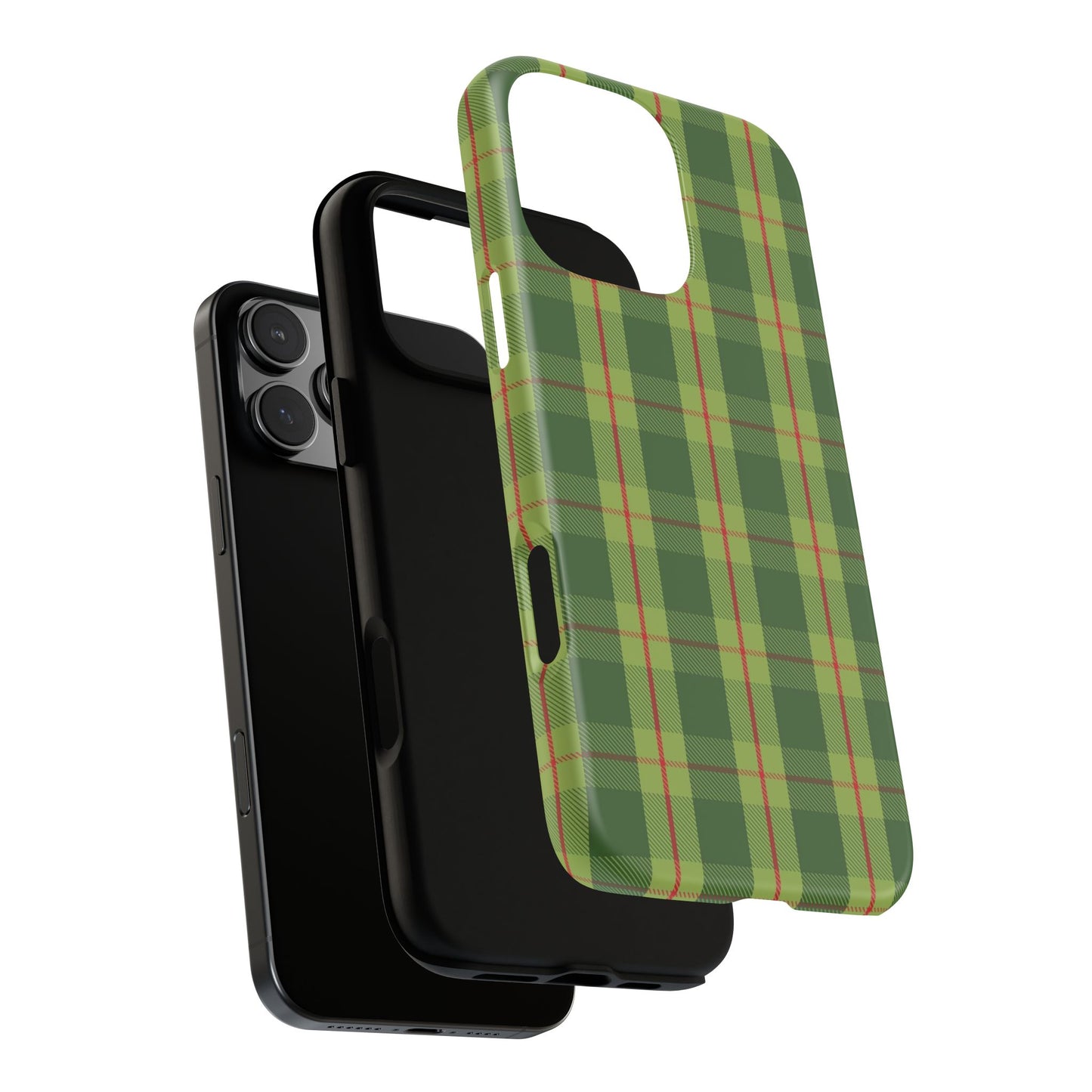 Green and Red Christmas Plaid Pattern - iPhone Case