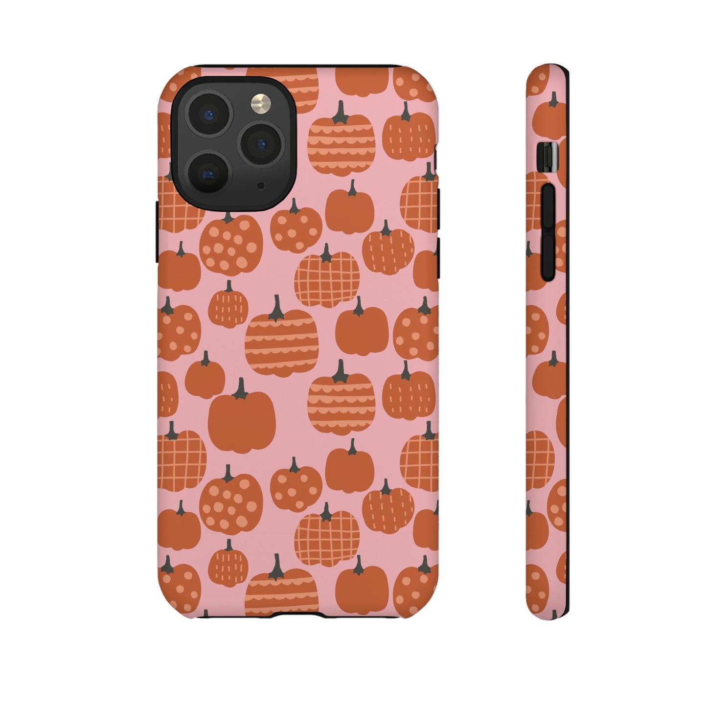 Fall Pumpkins with Pink Background - iPhone Case