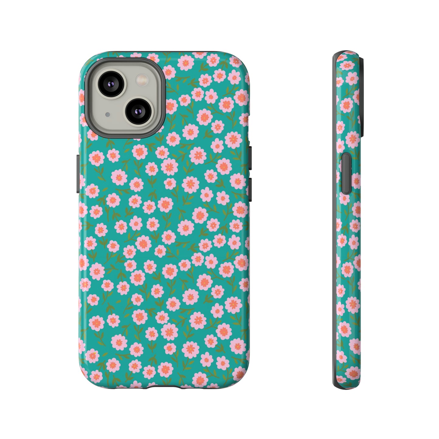 Spring Turquoise Florals - iPhone Case