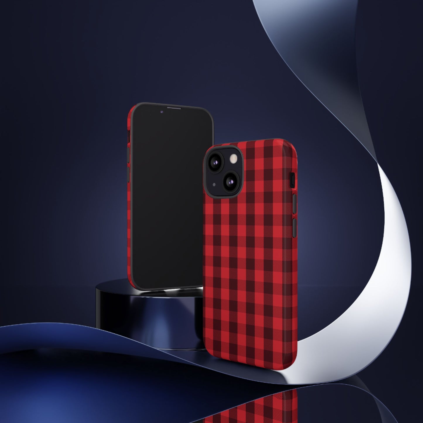 Red Christmas Gingham Pattern - iPhone Case