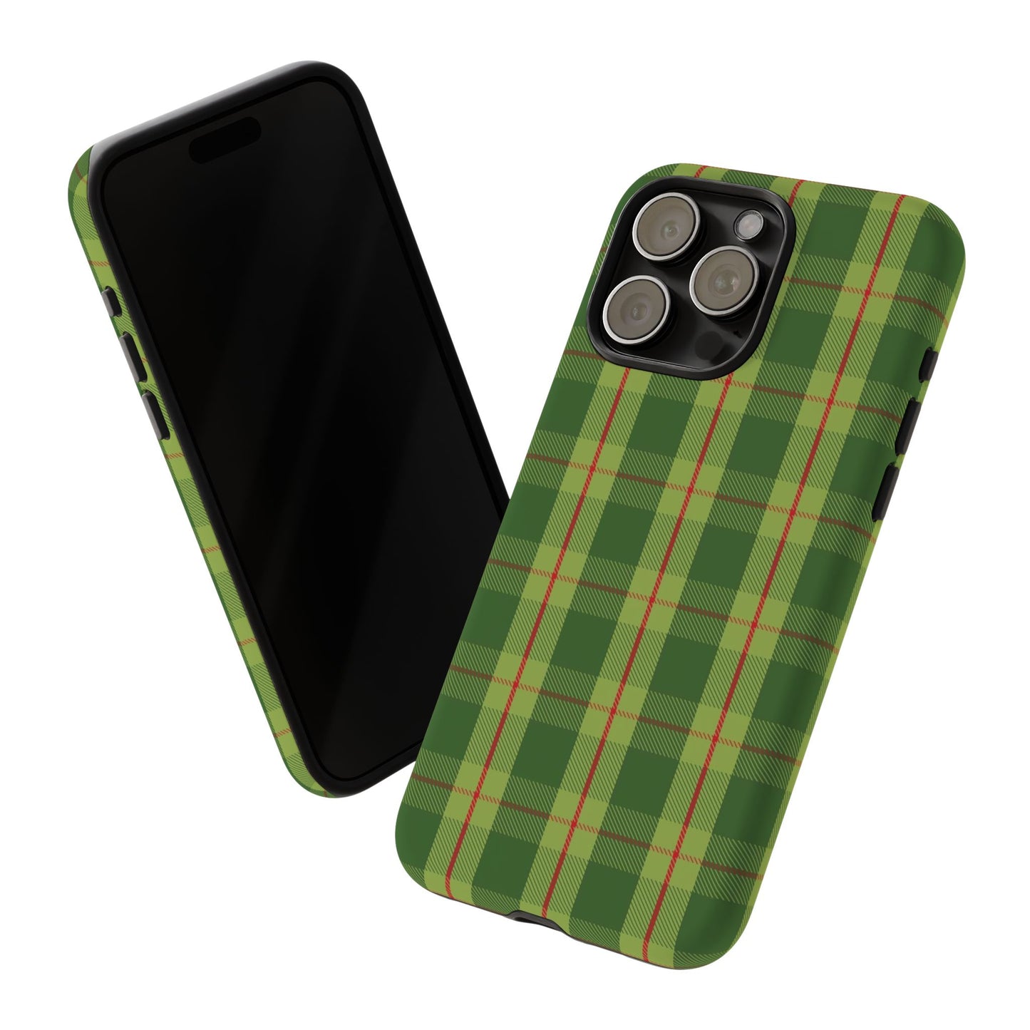 Green and Red Christmas Plaid Pattern - iPhone Case