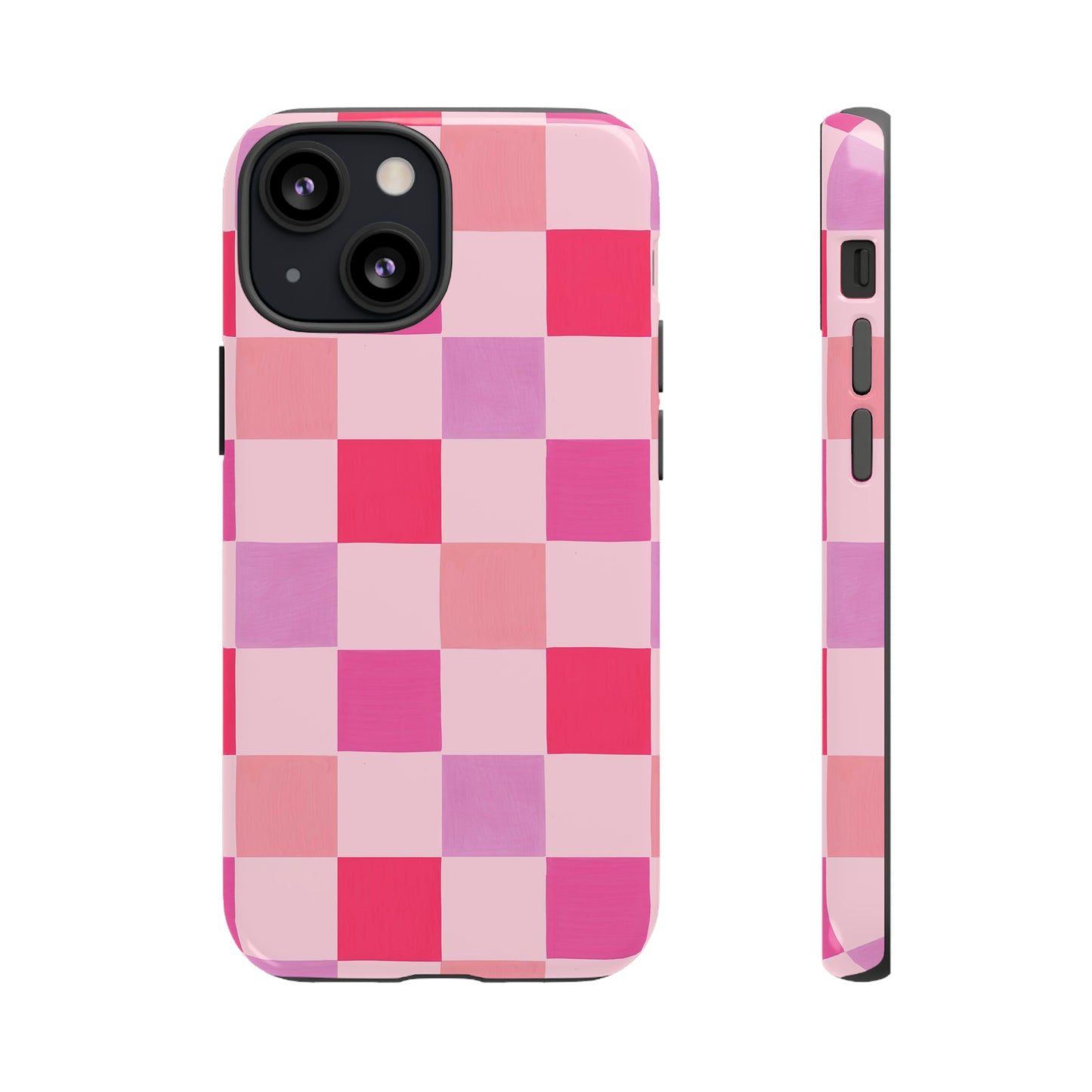 Pink Check Pattern iPhone Case