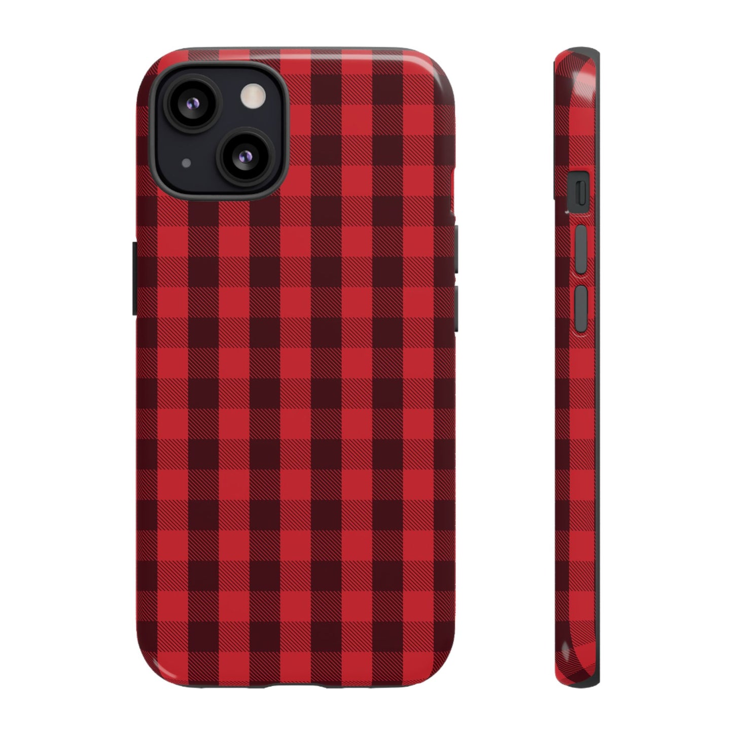 Red Christmas Gingham Pattern - iPhone Case