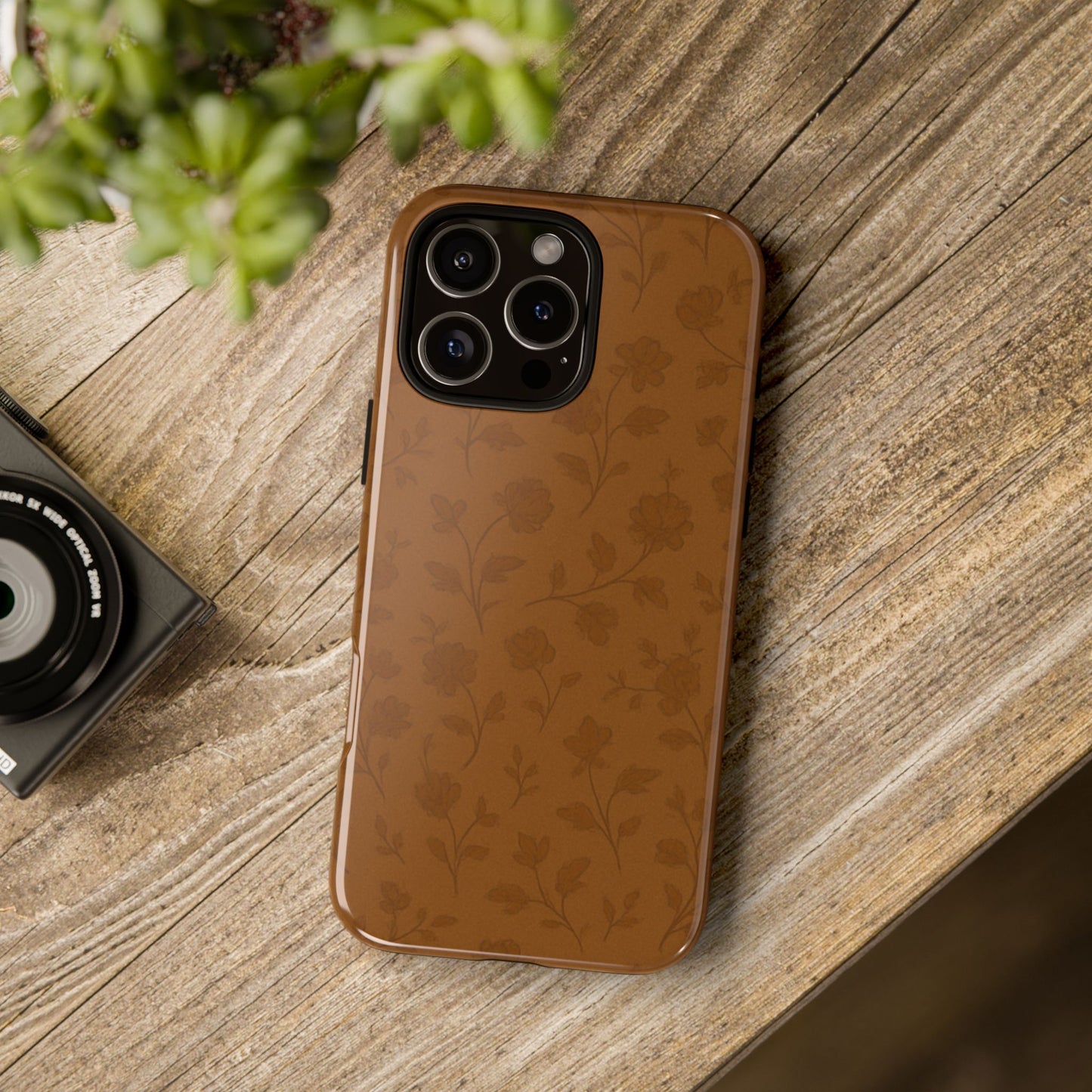 Copper Vintage Florals - iPhone Case