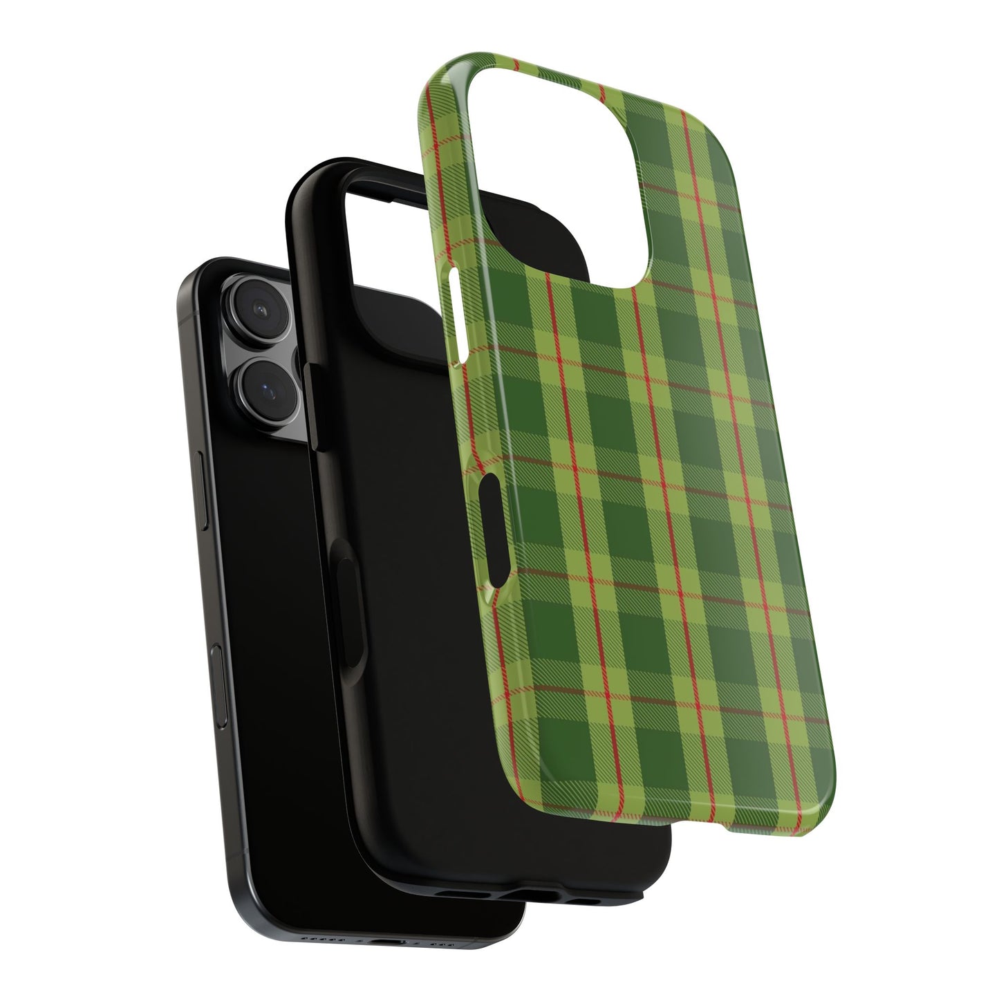 Green and Red Christmas Plaid Pattern - iPhone Case