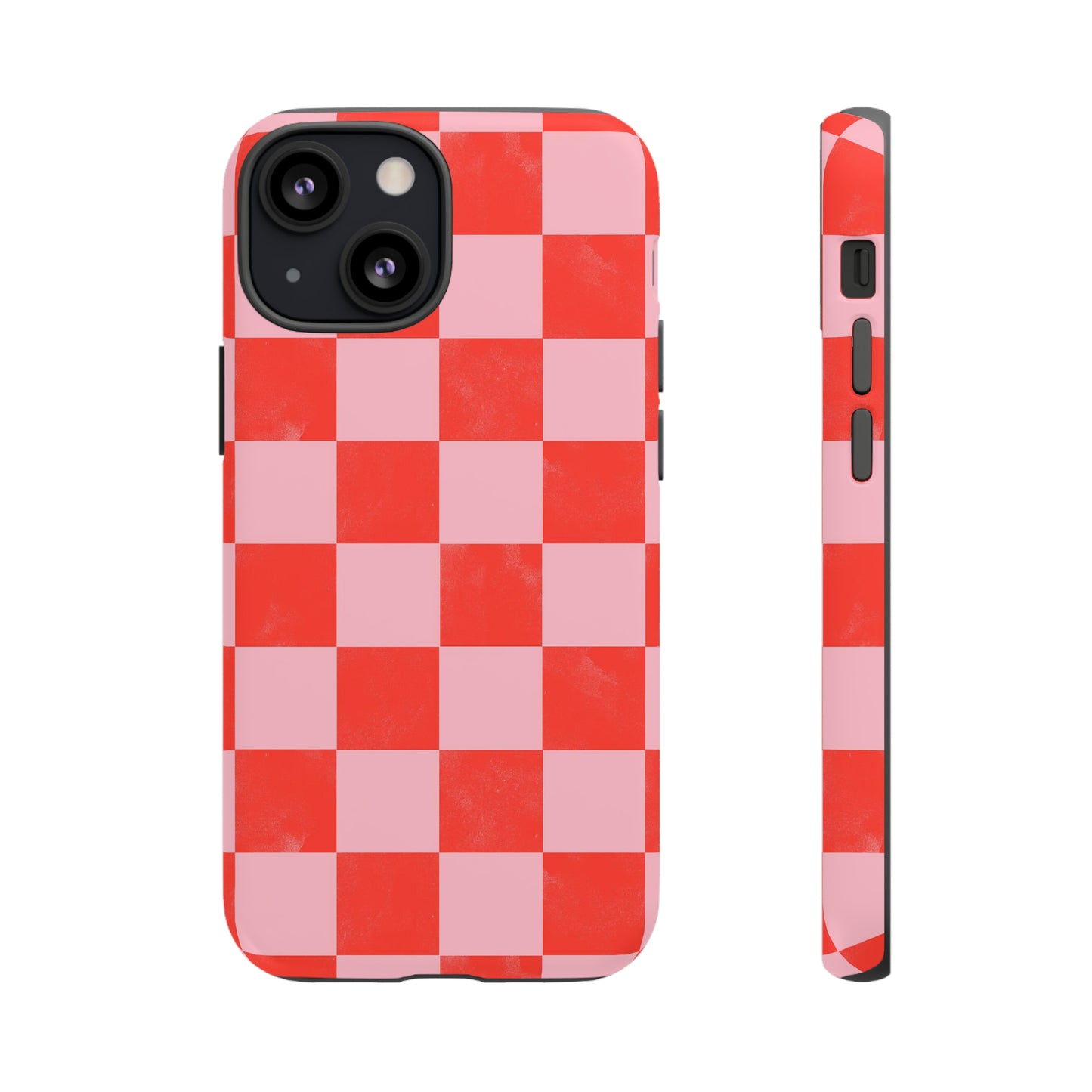 Red and Pink Checker Pattern - iPhone Case