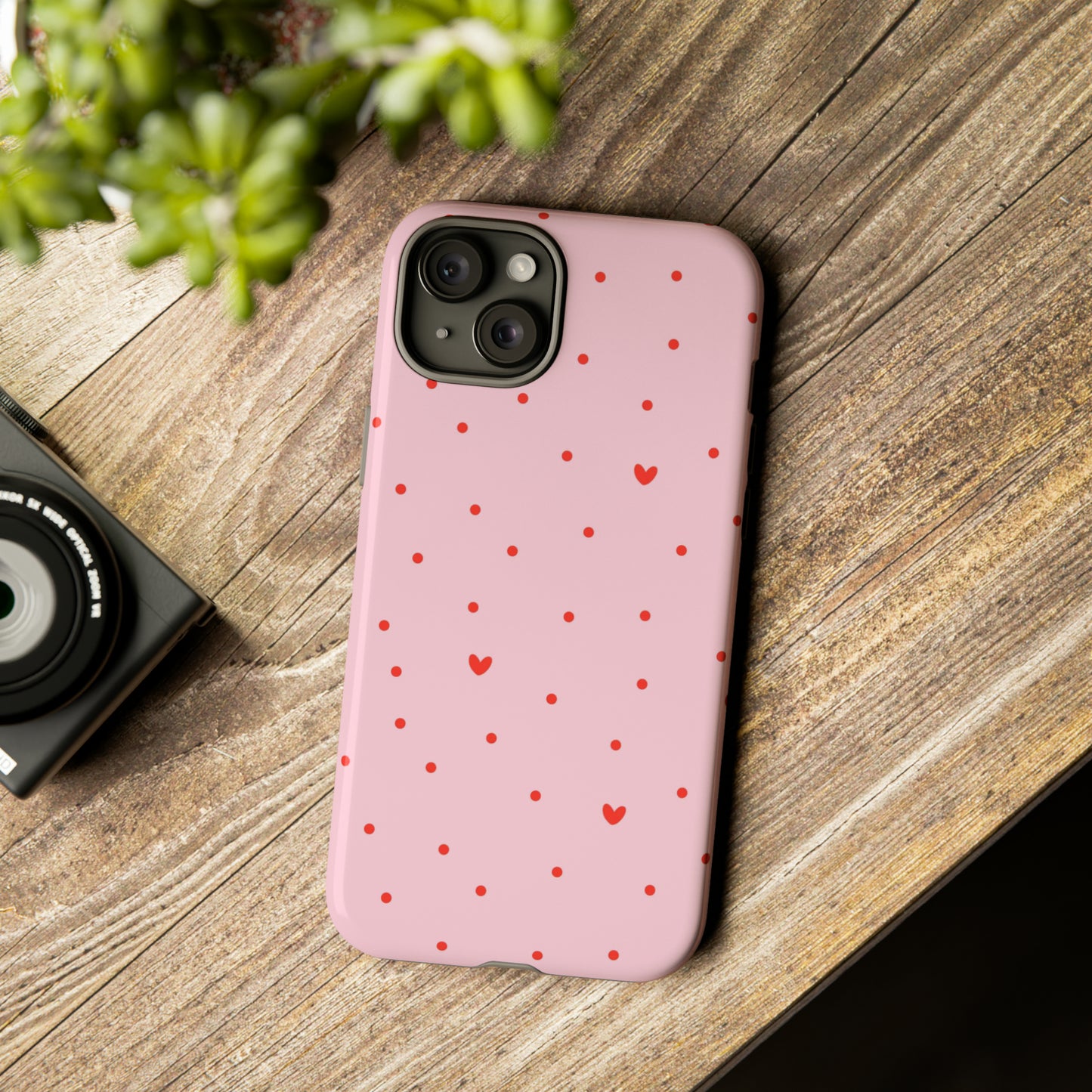 Tiny Hearts on Pink - iPhone Case