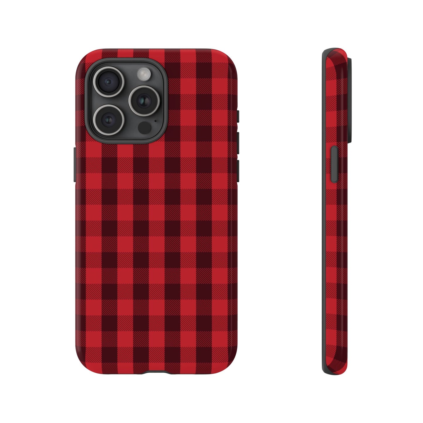 Red Christmas Gingham Pattern - iPhone Case