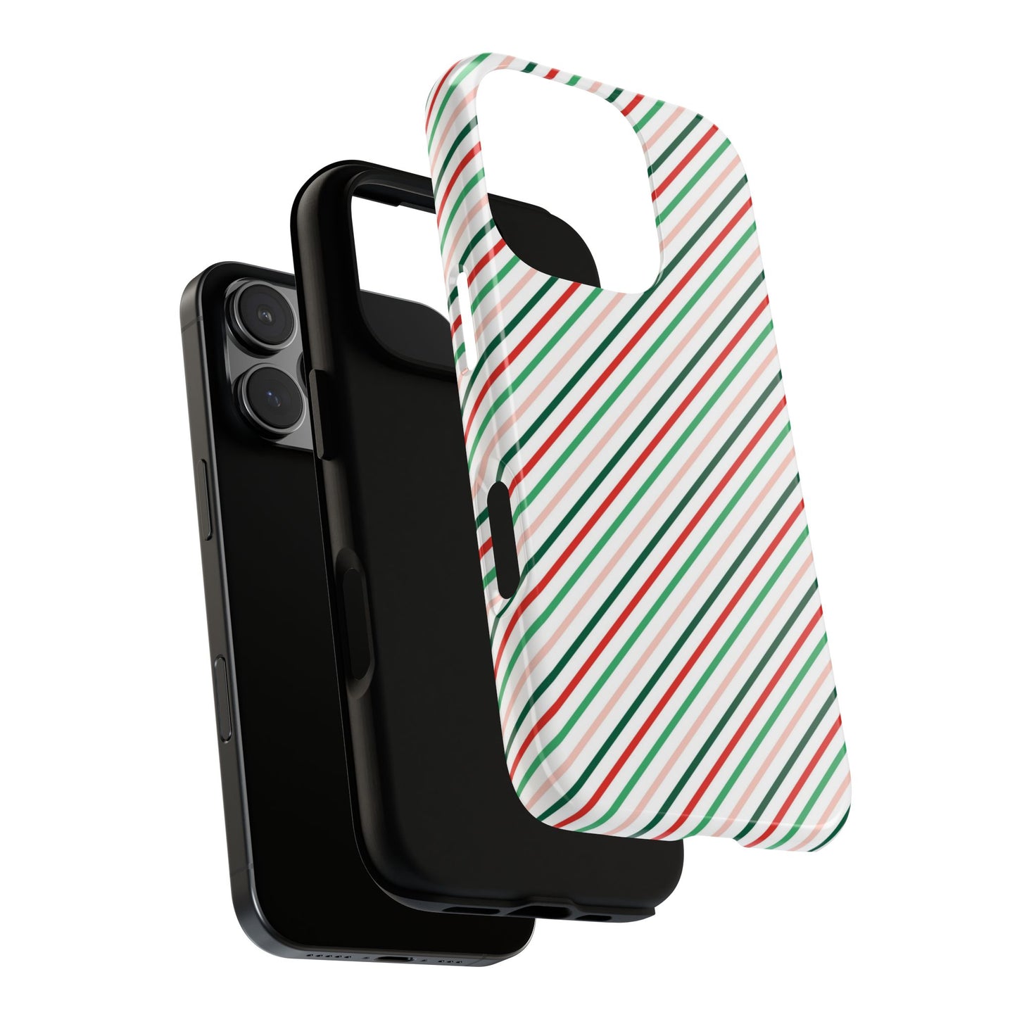 Christmas Diagonal Stripes - iPhone Case