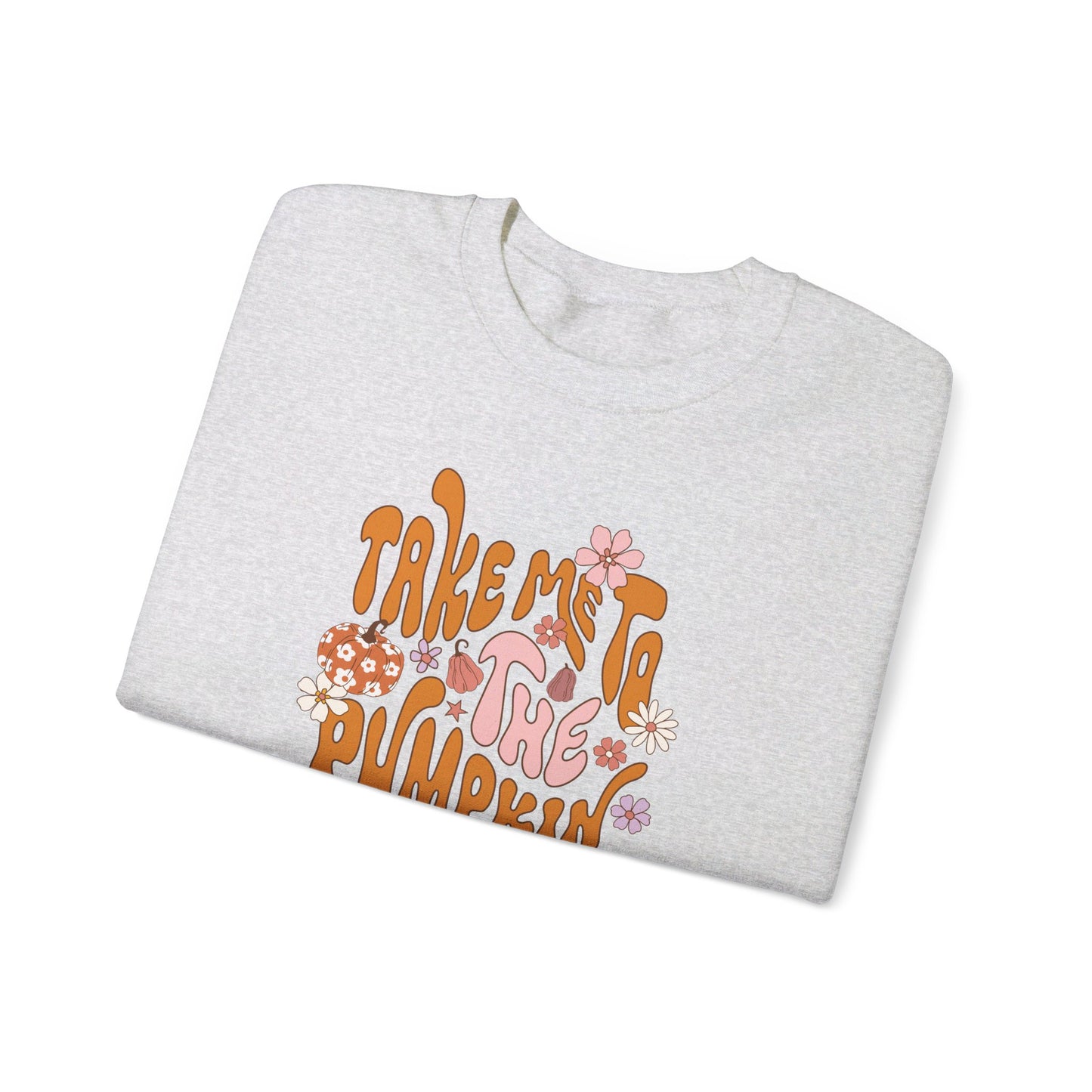 Take Me To The Pumpkin Patch (Retro) - Autumn/Fall Sweatshirt - Unisex Heavy Blend™ Crewneck Sweatshirt