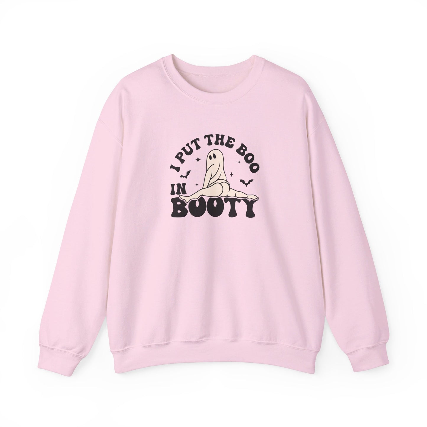 I Put The Boo in Booty - Funny Ghost Halloween Sweatshirt - Unisex Heavy Blend™ Crewneck Sweatshirt