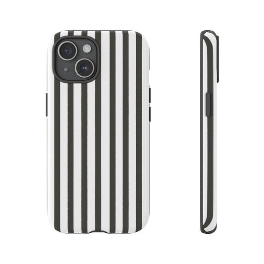 Halloween Black and White Vertical Stripes - iPhone Case