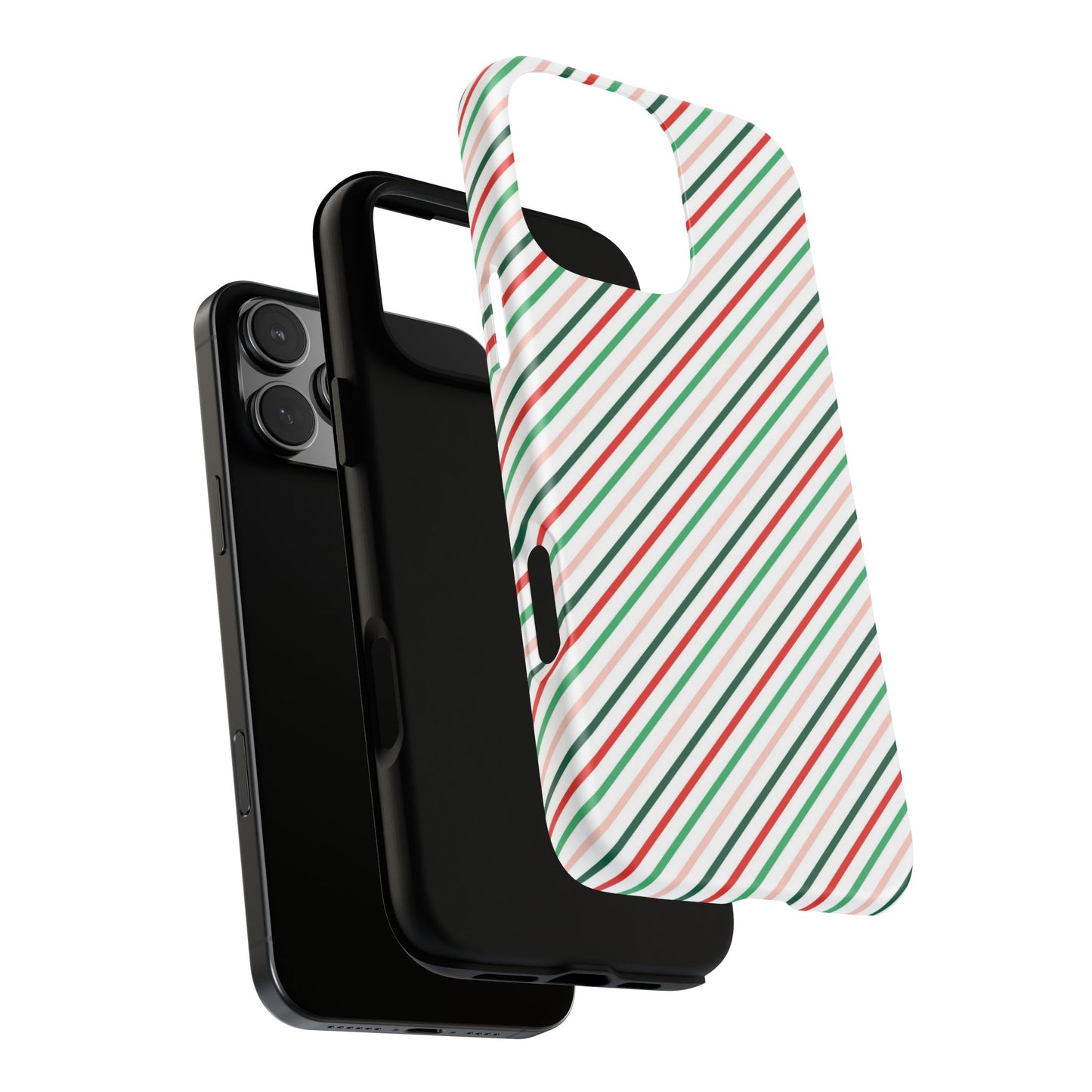 Christmas Diagonal Stripes - iPhone Case