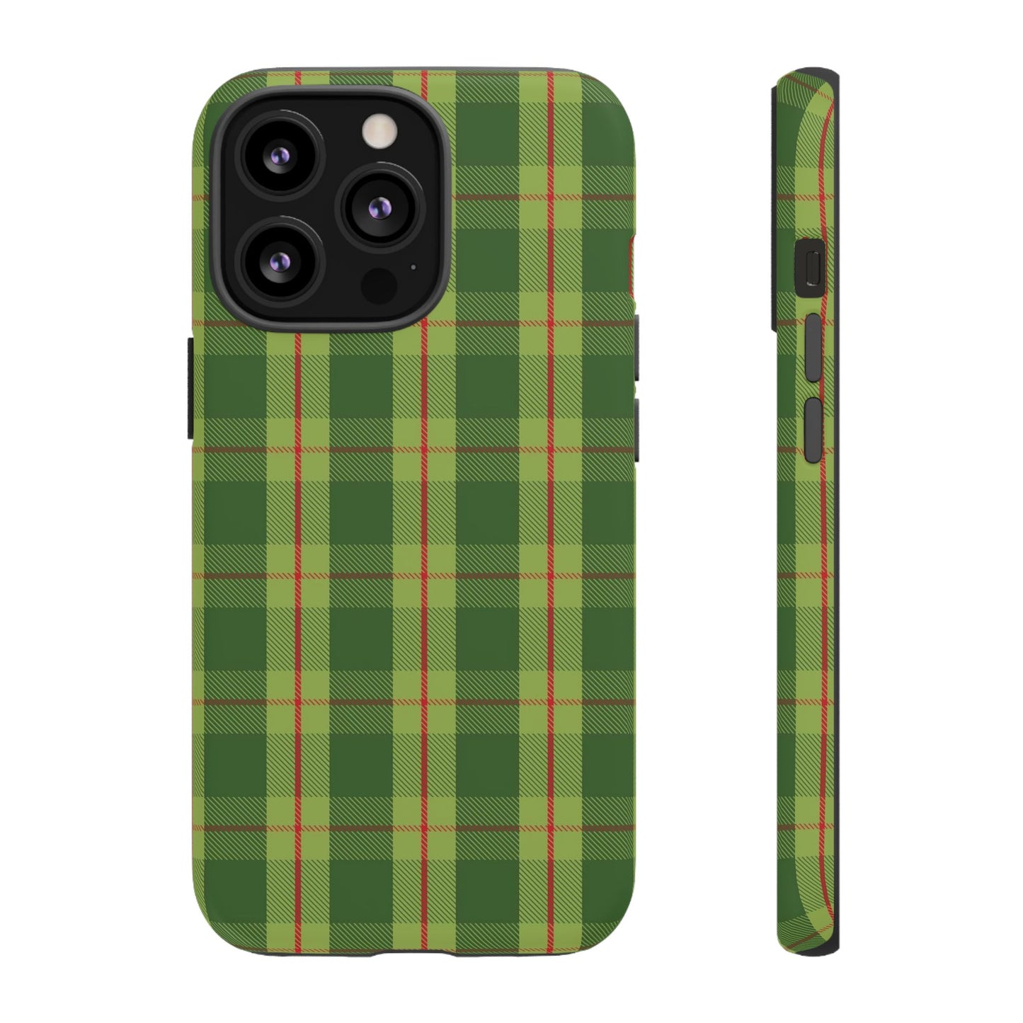 Green and Red Christmas Plaid Pattern - iPhone Case