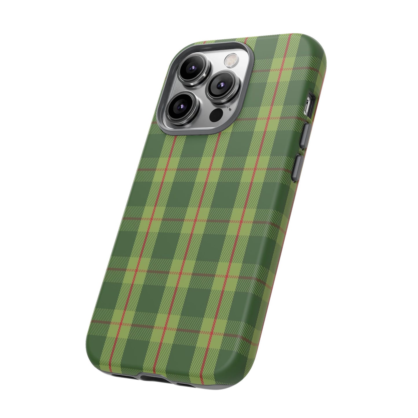 Green and Red Christmas Plaid Pattern - iPhone Case