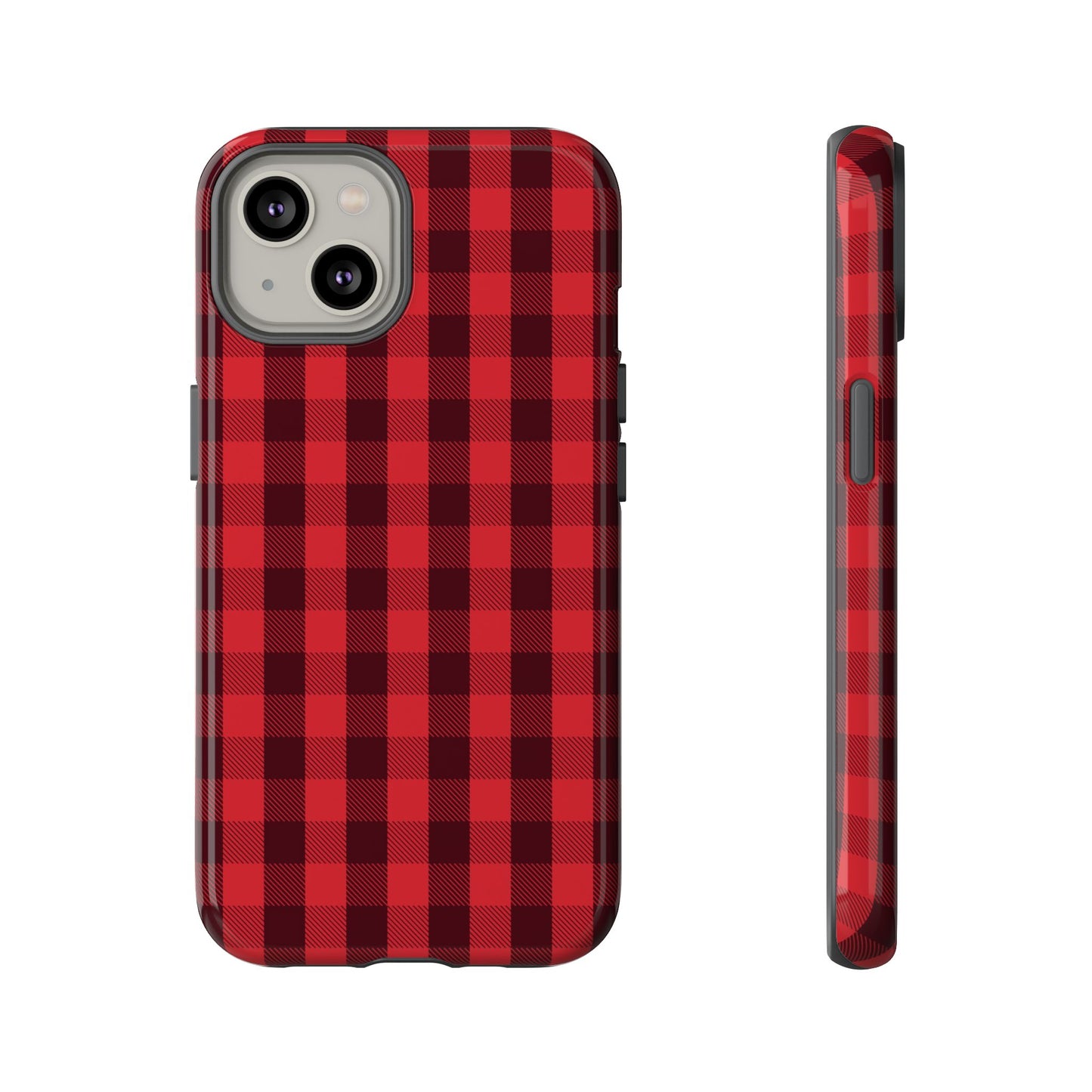 Red Christmas Gingham Pattern - iPhone Case