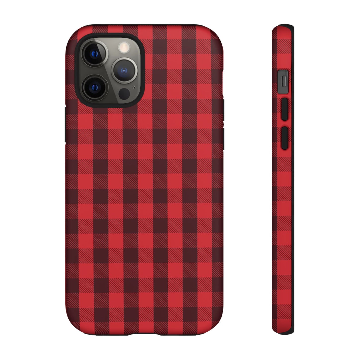 Red Christmas Gingham Pattern - iPhone Case