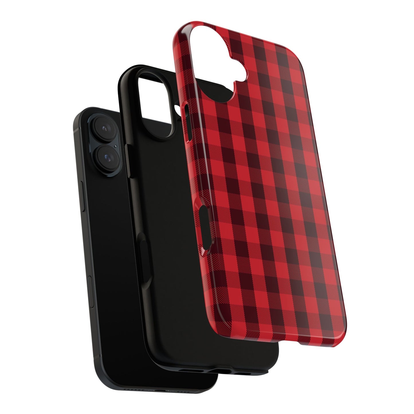 Red Christmas Gingham Pattern - iPhone Case