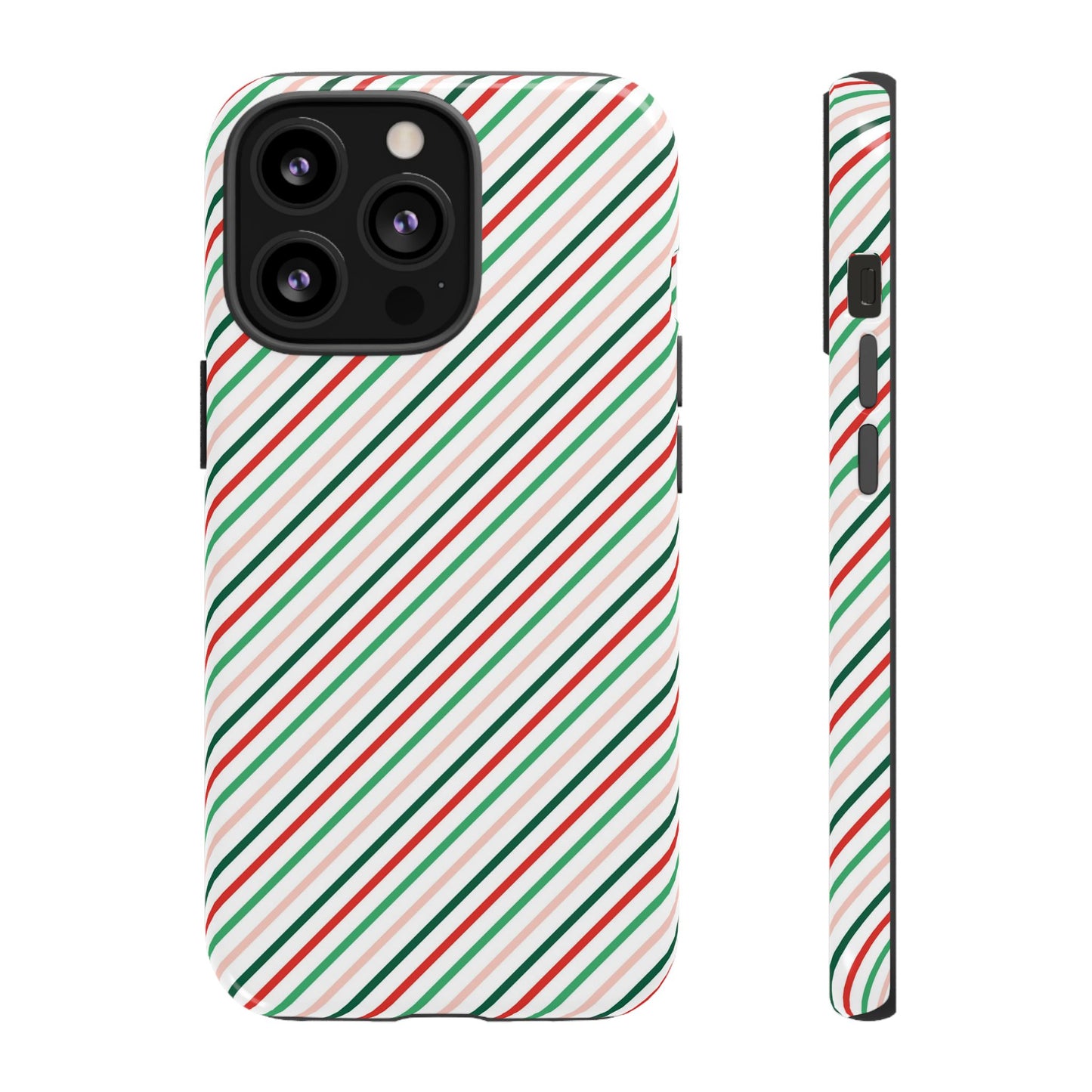 Christmas Diagonal Stripes - iPhone Case