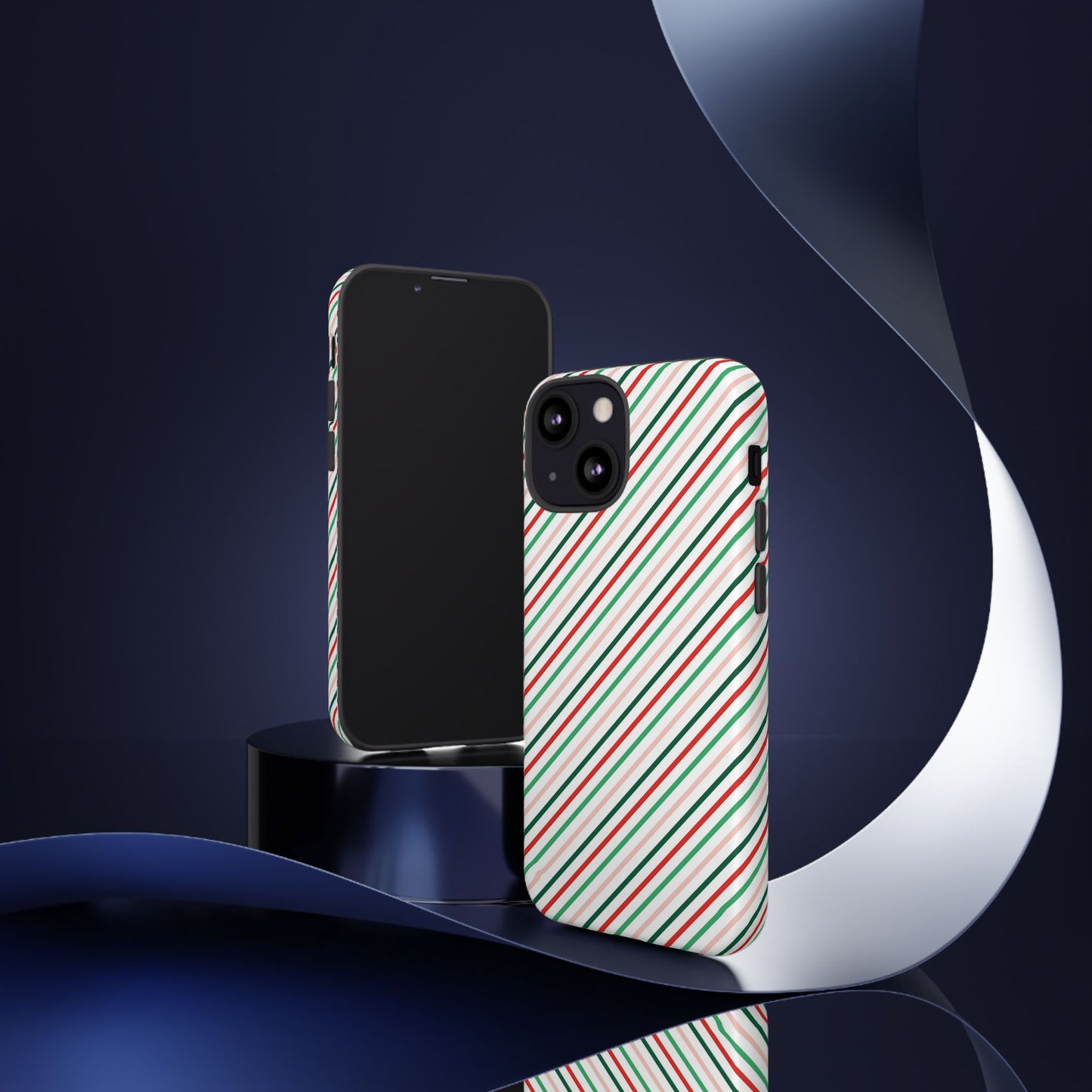 Christmas Diagonal Stripes - iPhone Case